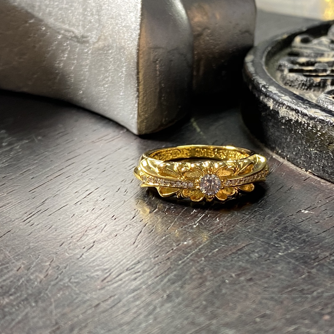 Authentic KkChrome Hearts 22k Gold Keeper Ring