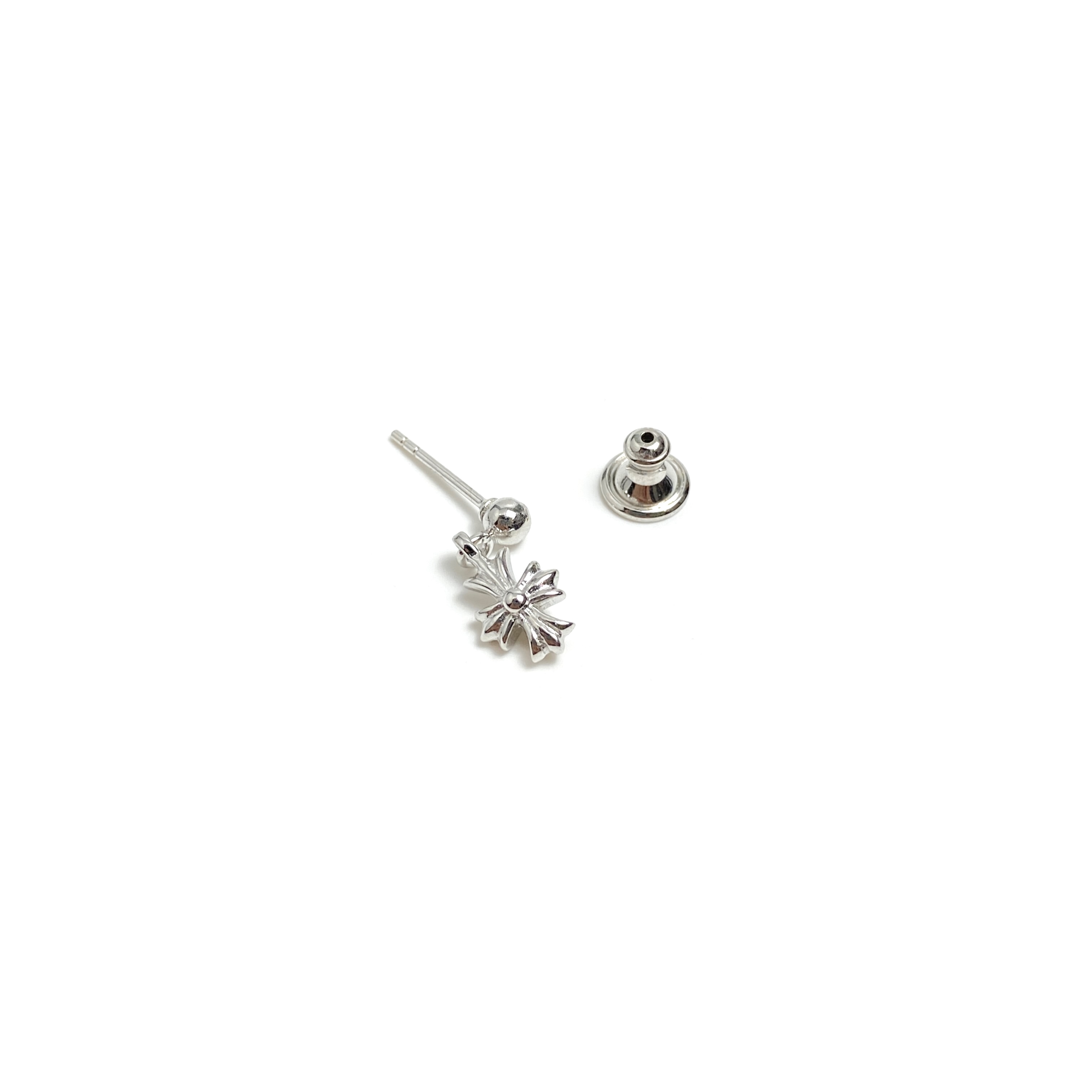 Chrome Hearts Platinum Plated Cross Earrings