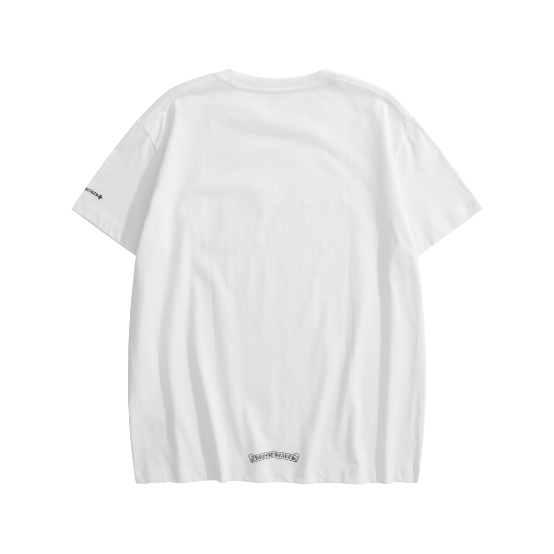 CH Sanskrit Short-Sleeve T-Shirt with Sanskrit Print on NecklinePure Cotton with Exclusive Printing TechnologyUnisex Loose Fit with Sanskrit Print on Neckline and CuffsDouble Stitching Reinforced NecklineSoft, Comfortable, and Breathable Fabric