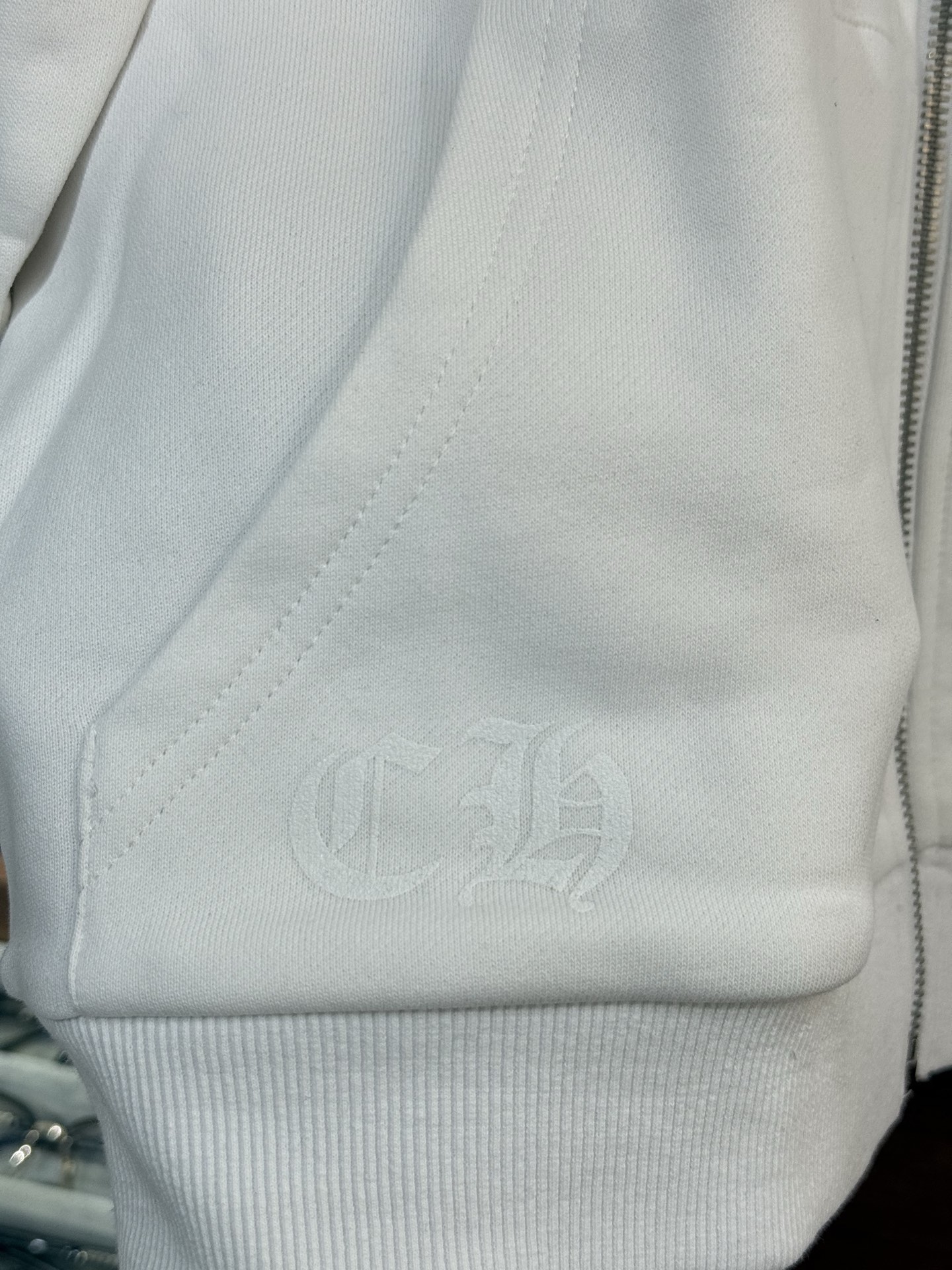 Chrome Hearts Blue Zip-Up Hoodie with Sanskrit LogoSize: S-XL