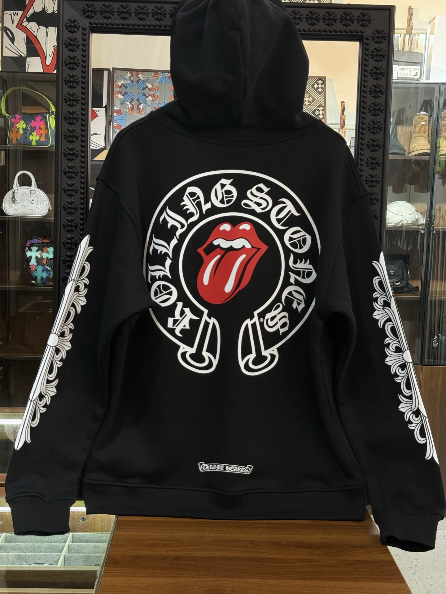 Chrome Hearts Rolling Stone Red Tongue Collaboration Zip-Up HoodieSizes: S M L XL