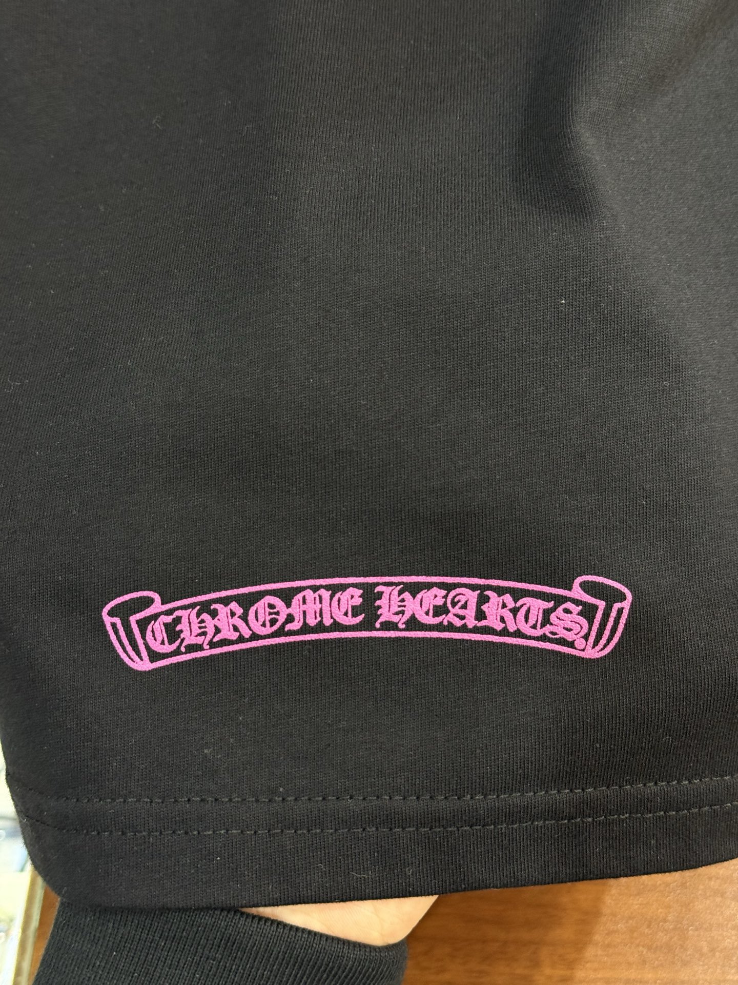Chrome Hearts Black/Pink Floral Letter Long-Sleeve T-ShirtSizes: S M L XL XXL