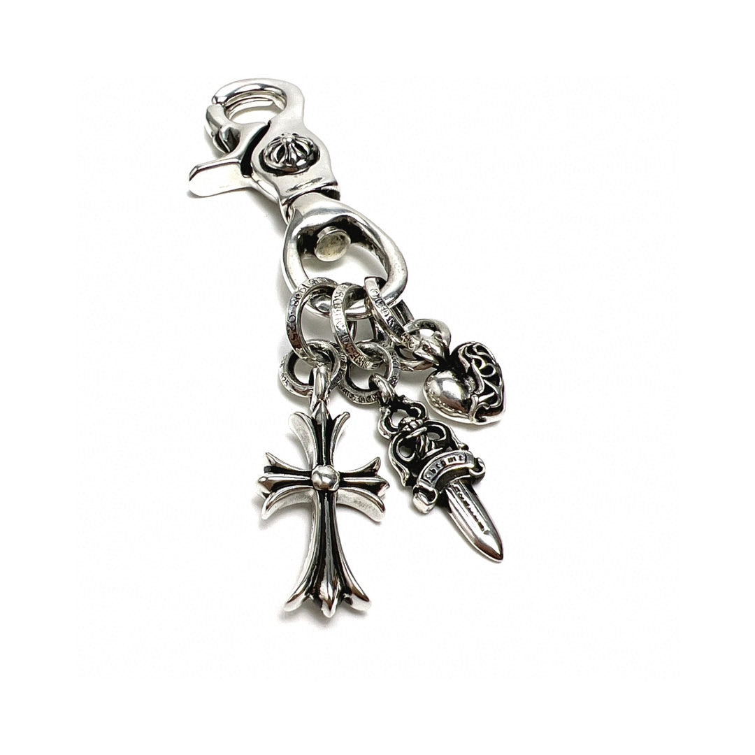 Limited stock available. Rare three-pendant keychain.