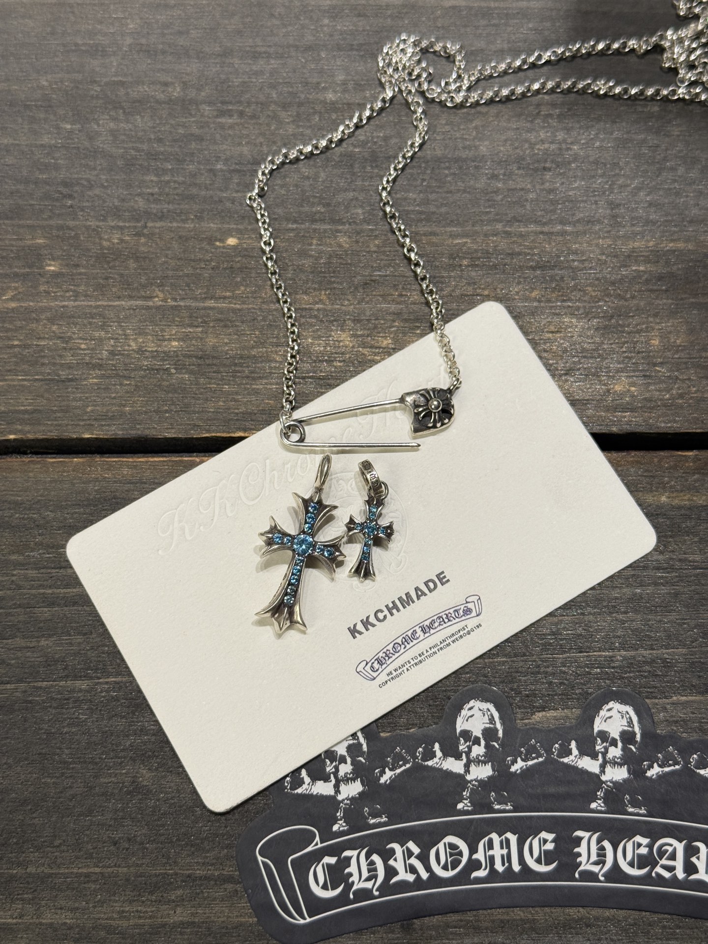 925 Sterling Silver, Aquamarine Blue, Double Cross Inlay, Top-Tier Setting and Engraving Details – Outperforming All Others on the Market, the Best in China, Bar None