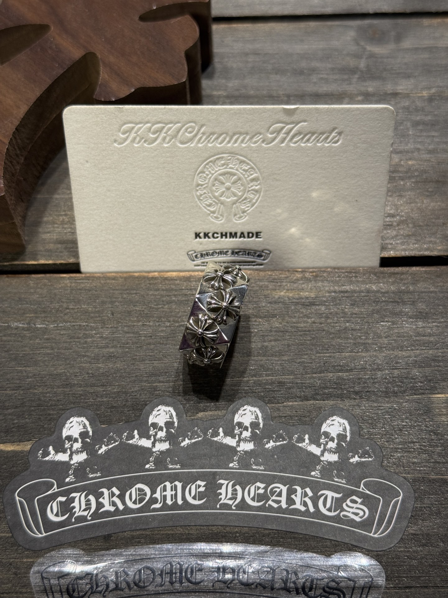 Faceted cross flower ring, all sizes in stock.