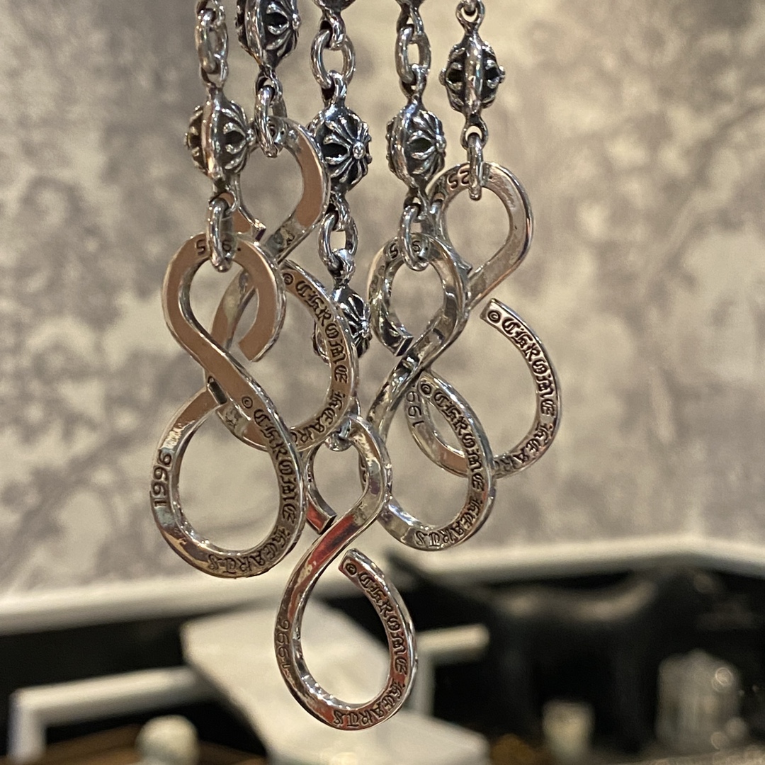 Chrome Hearts925 Sterling Silver Cross Ball Chain for Bags and PantsLength: 42cm, Weight: 100g