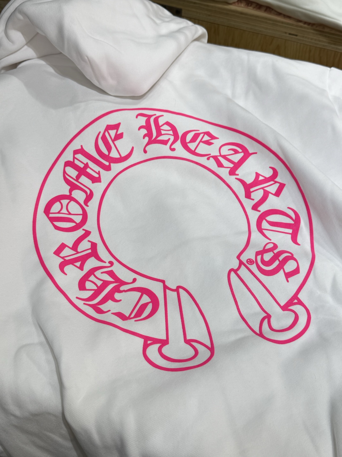 Chrome Hearts Pink Horseshoe Flower Sleeve Hooded Zip-Up SweatshirtSize: S M L XL