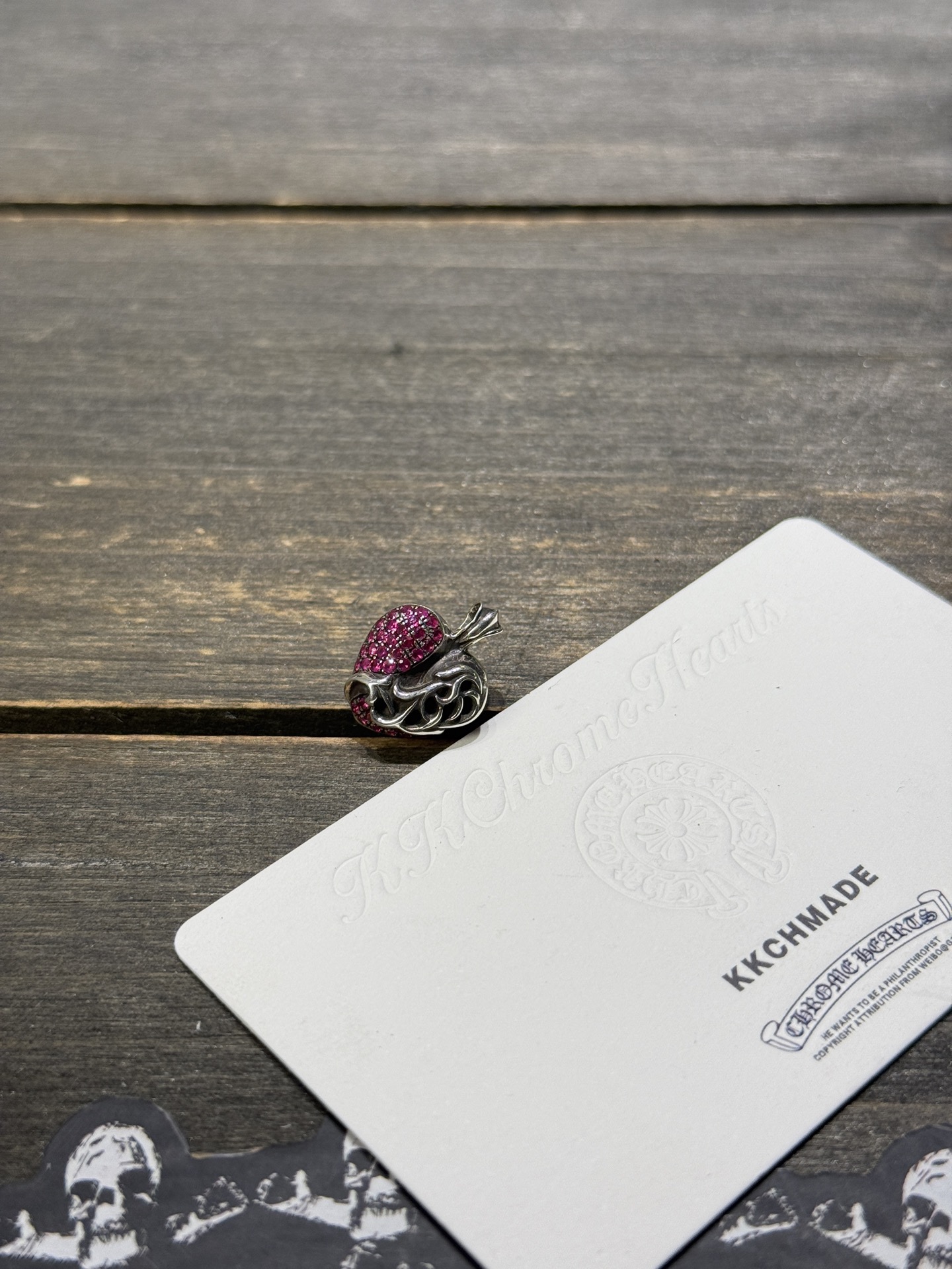 Customer order 🔝 Red diamond heart vine pendant