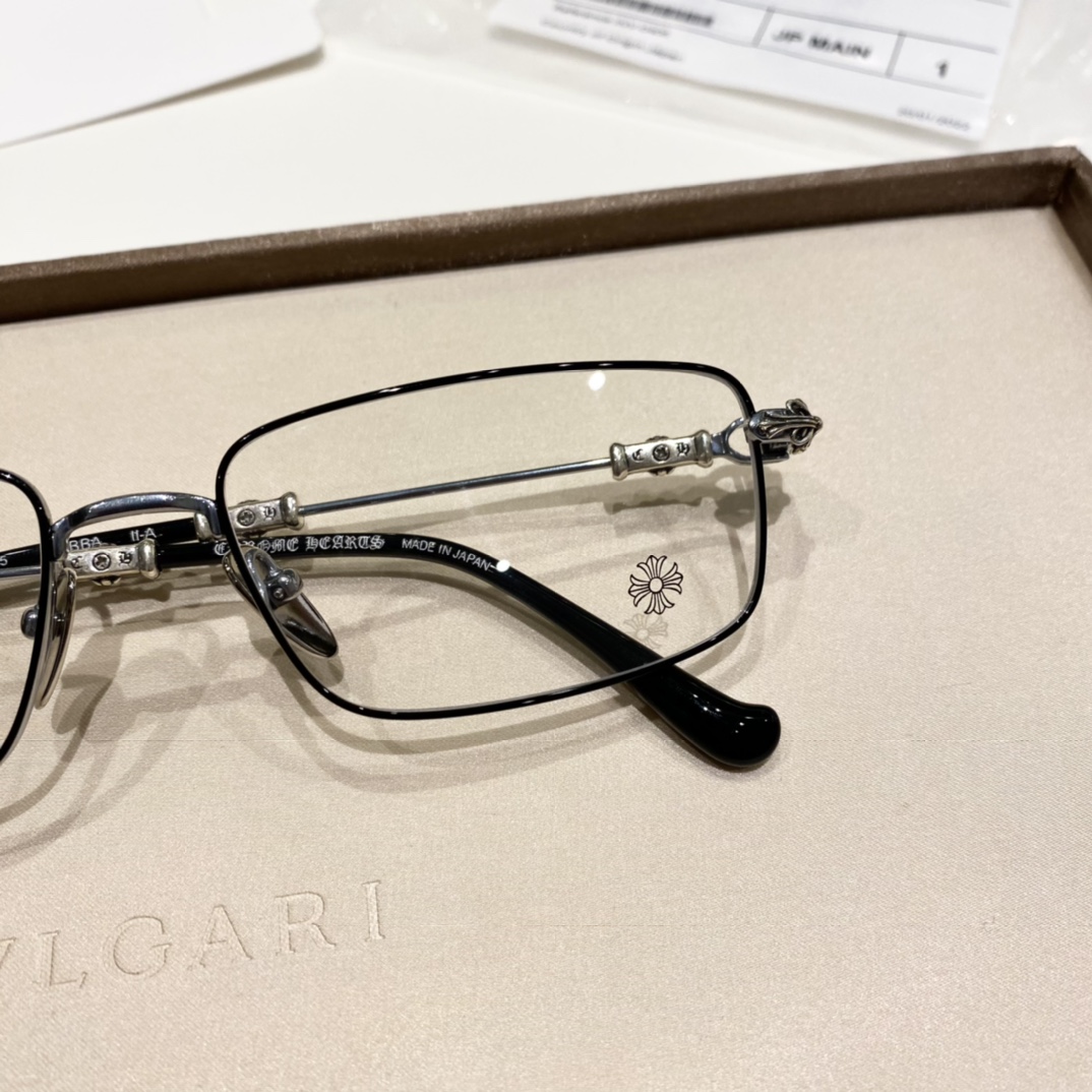 Chrome Hearts BUBBA II-A Black & Silver Limited Edition EyewearOriginal Top-Tier Version, 1:1 Silver Accessories, Supplied from Overseas Imports, Engraving Details, Flawless