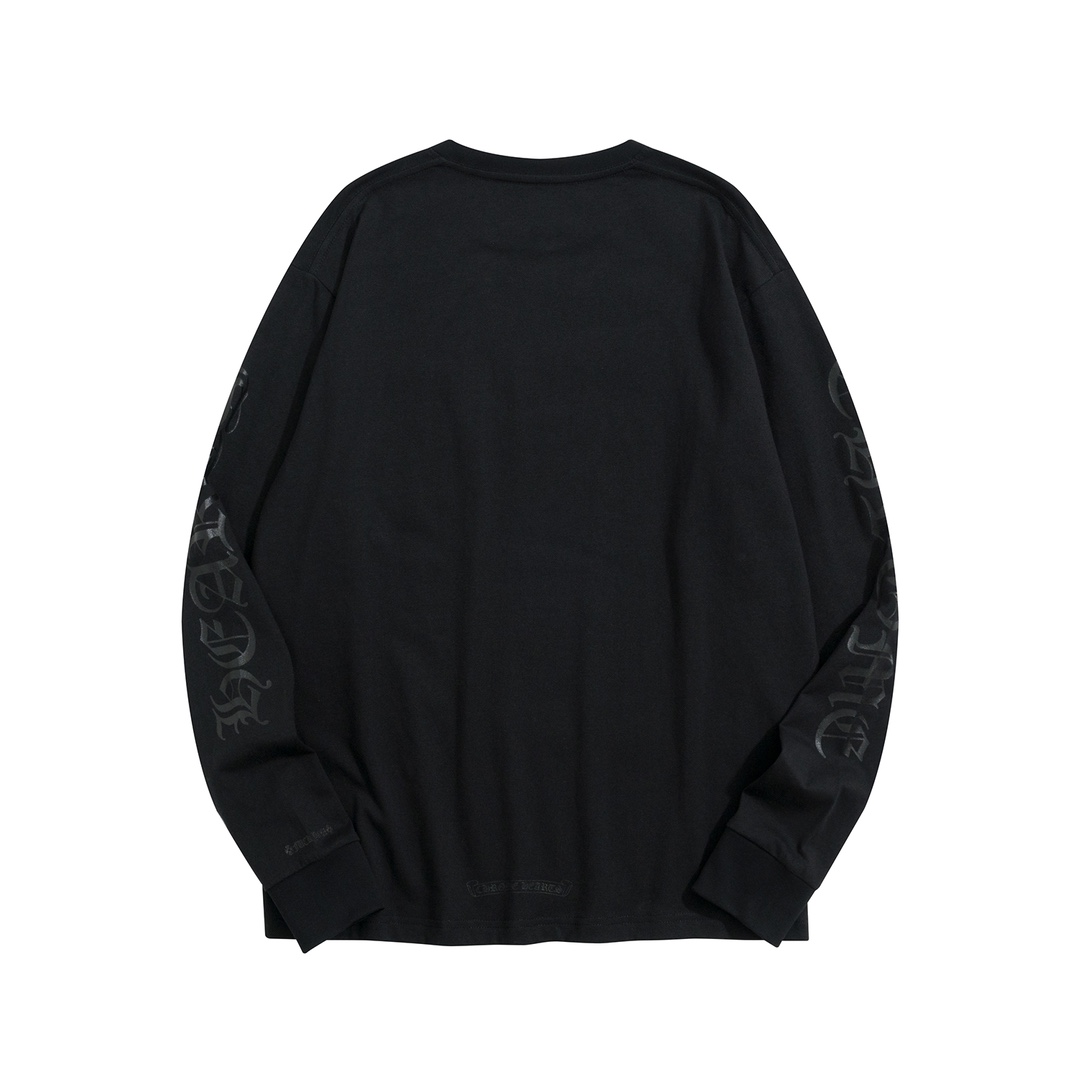 CH Chrome Hearts Sanskrit Long-Sleeve T-ShirtCustom-made comfortable cotton fabric, chest pocket design, Sanskrit print on collar and sleevesSizes S-XL