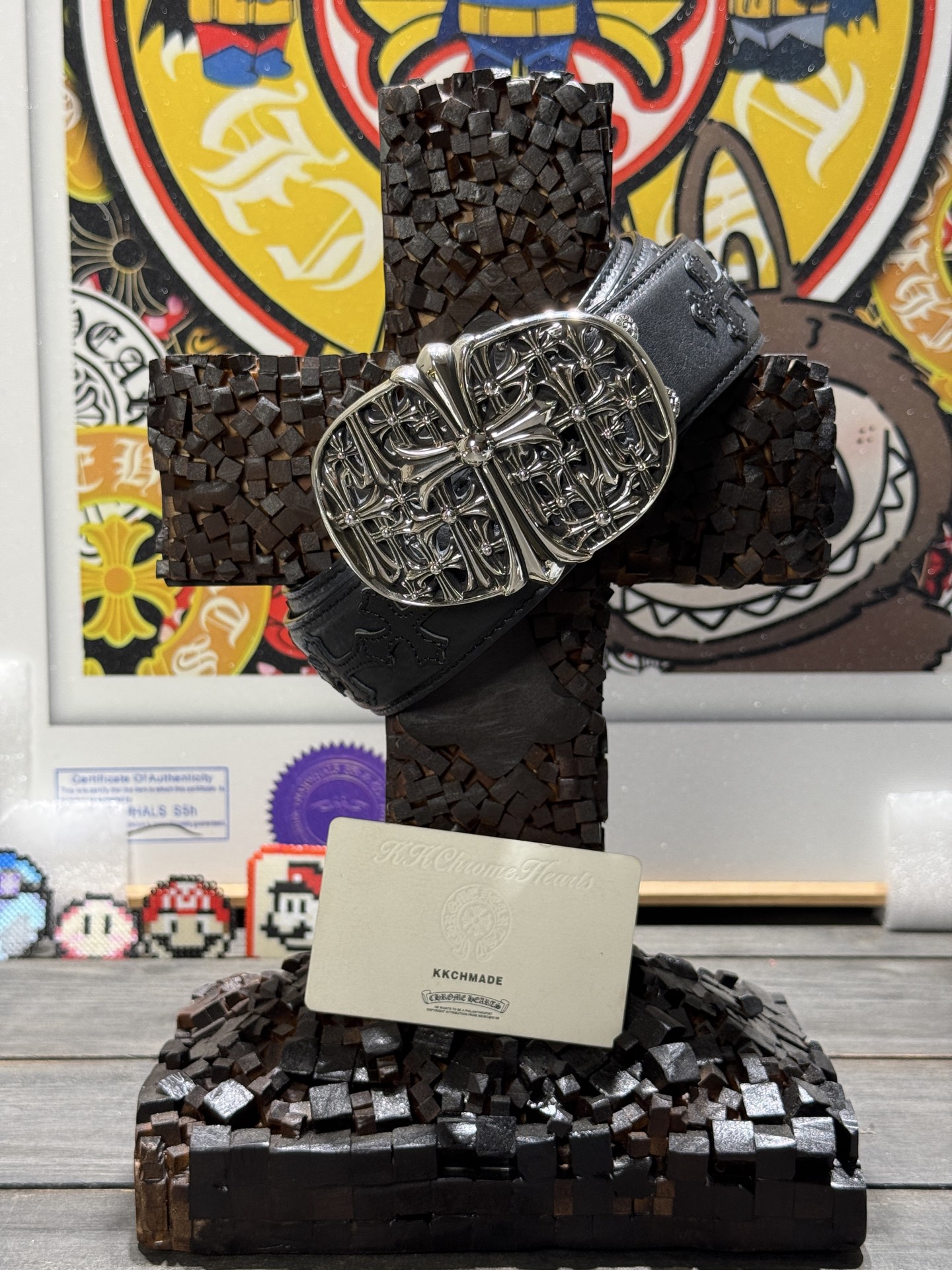 Custom-made for clients🔝Heavyweight tomb-style belt with cross-stitched leatherCustom-made genuine leather cross-stitch design with sterling silver buckleExaggeratedly exquisite, exuding style🔝