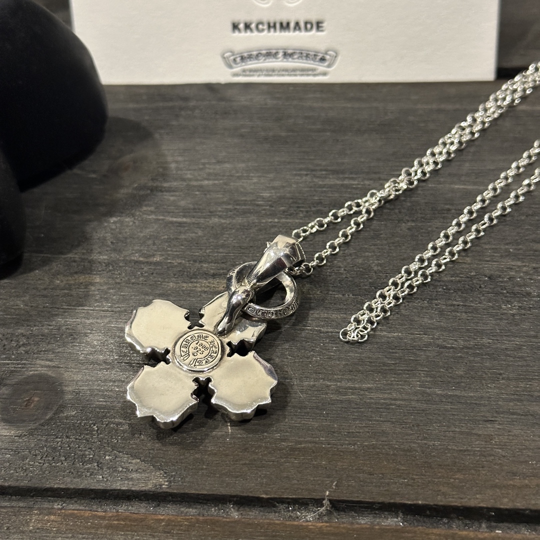 Customer order: Small Flame Cross + Pearl Necklace