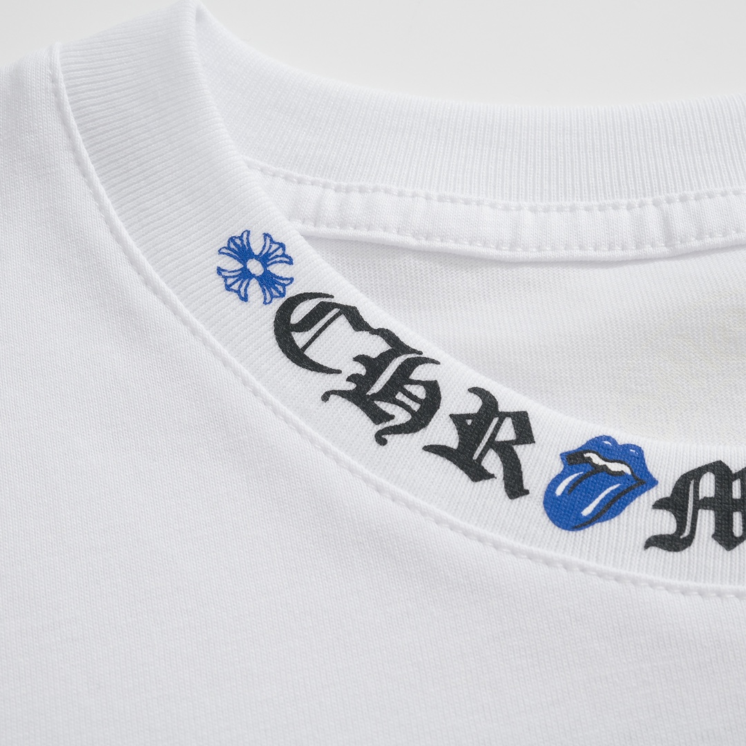 CH Chrome Hearts Las Vegas Limited Edition Rolling Stones T-ShirtMaterial: 200g 21S fine cotton plain weave. Printing involves nearly ten film prints, all using imported materials and produced on an oval machine to ensure stability. Custom silver la