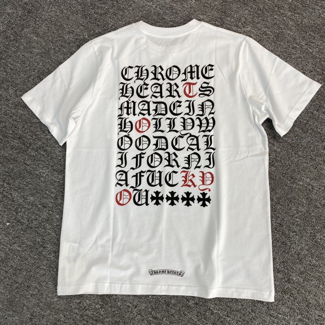 [Classic Reissue] Chrome Hearts Tokyo Limited Edition Sanskrit CH Short-Sleeve T-ShirtFabric: Custom-woven and dyed 40% count 230g pure cotton, single-sided reactive dyeingBulk stock available. Unisex styleSizes: S M L XL XXL