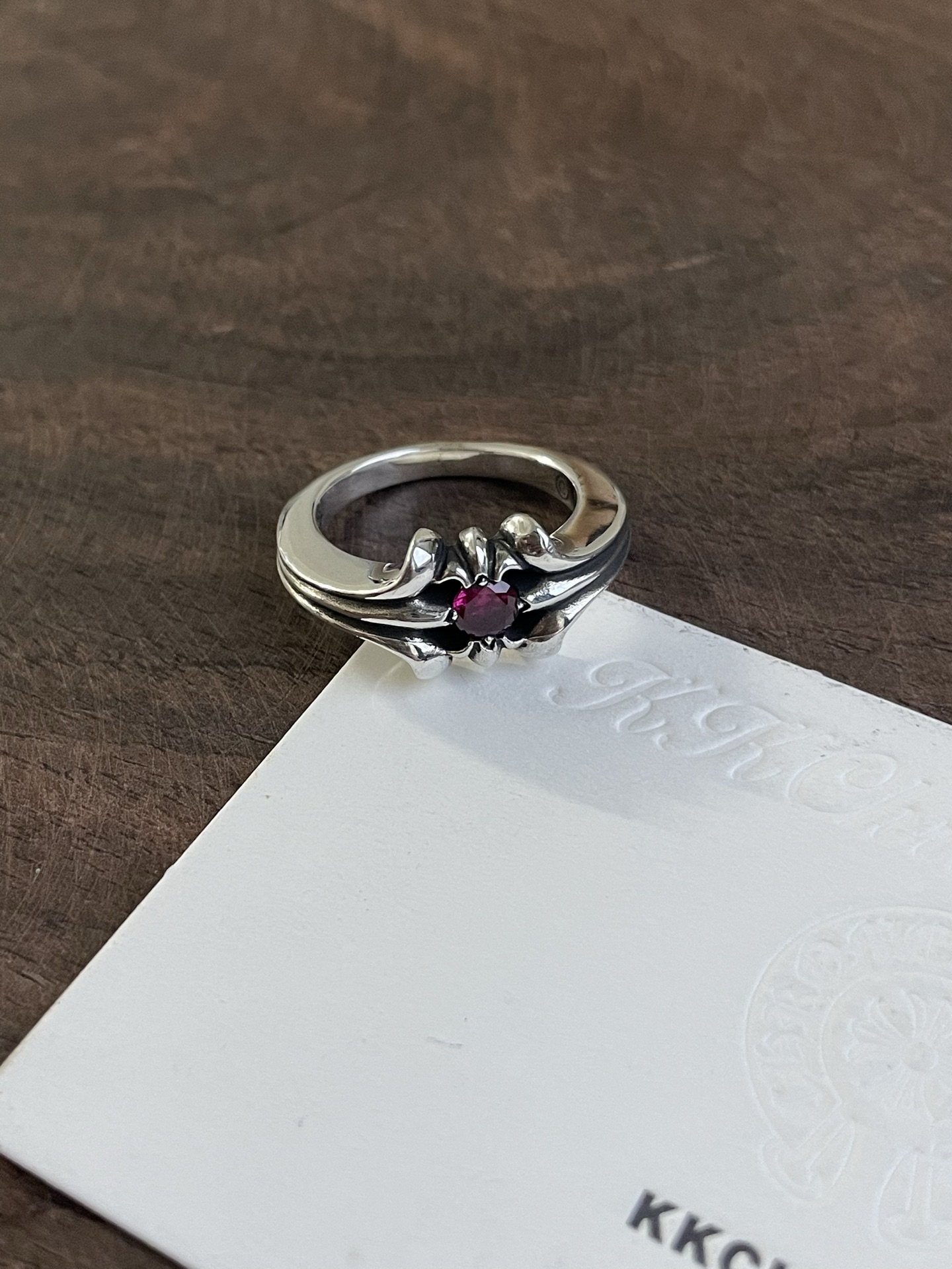 Customer order: SKT ring with red diamond setting