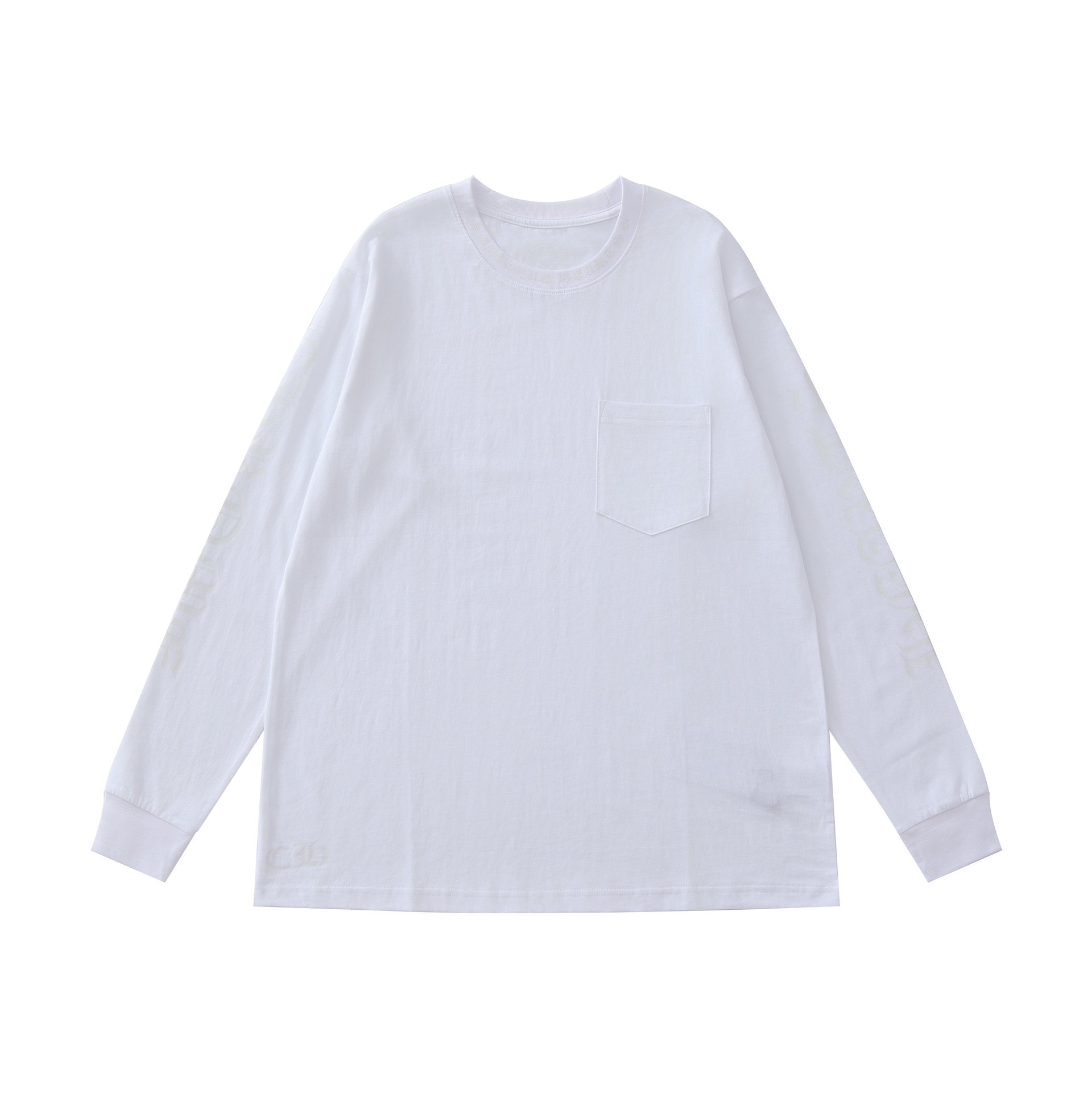 CH's new Sanskrit print long-sleeved shirt with collar. Available in three colors and all sizes. Original Hong Kong import, purchased for 8399. Made of 220g 100% cotton. The print uses a foaming process. Custom accessories. High-quality workmanship f