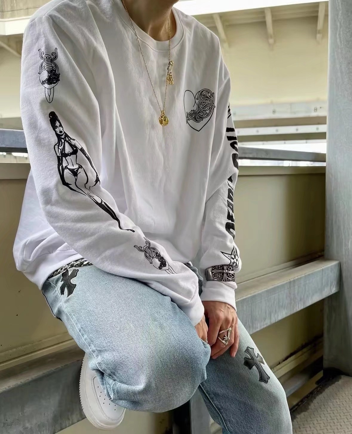 Chrome Hearts✖️Deadly doll vine heart crewneck sweatshirtSize: S M L XL