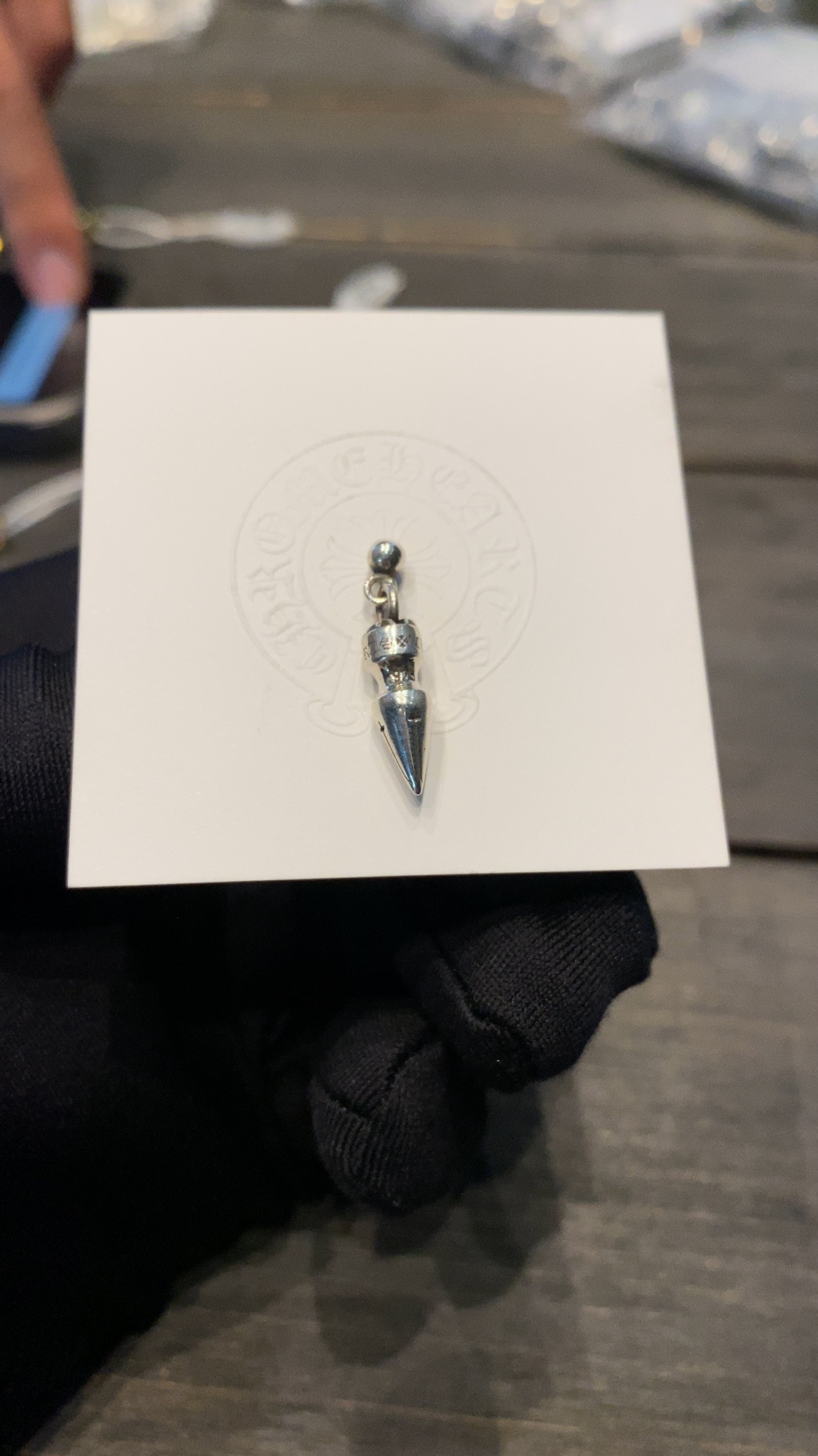 Limited stock of bullet-shaped earrings