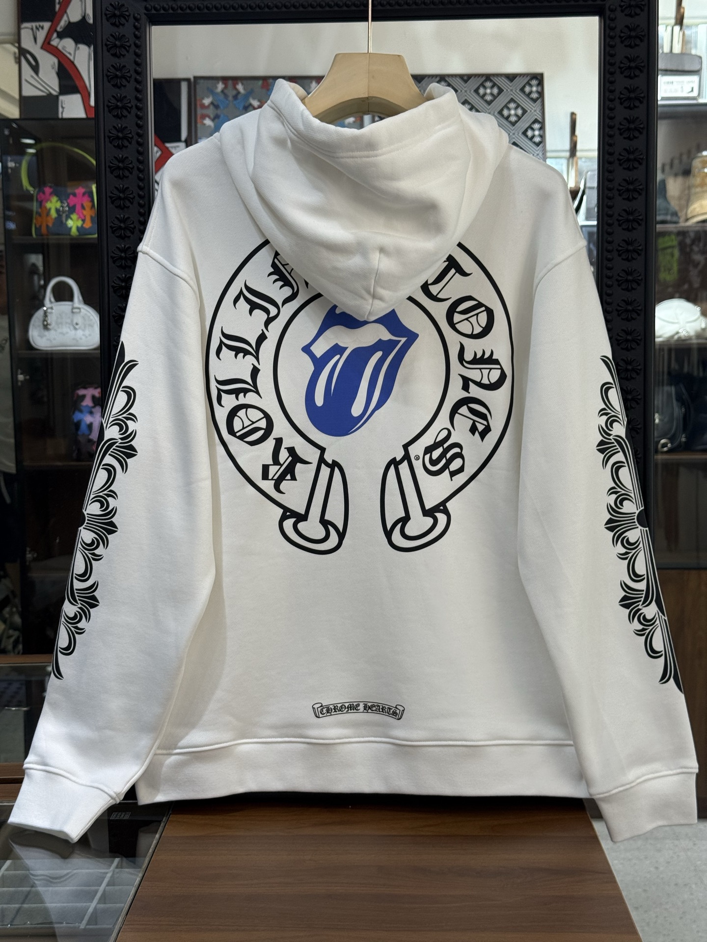 Chrome Hearts Rolling Stone Blue Tongue Collaboration Zip-Up HoodieSizes: S M L XL