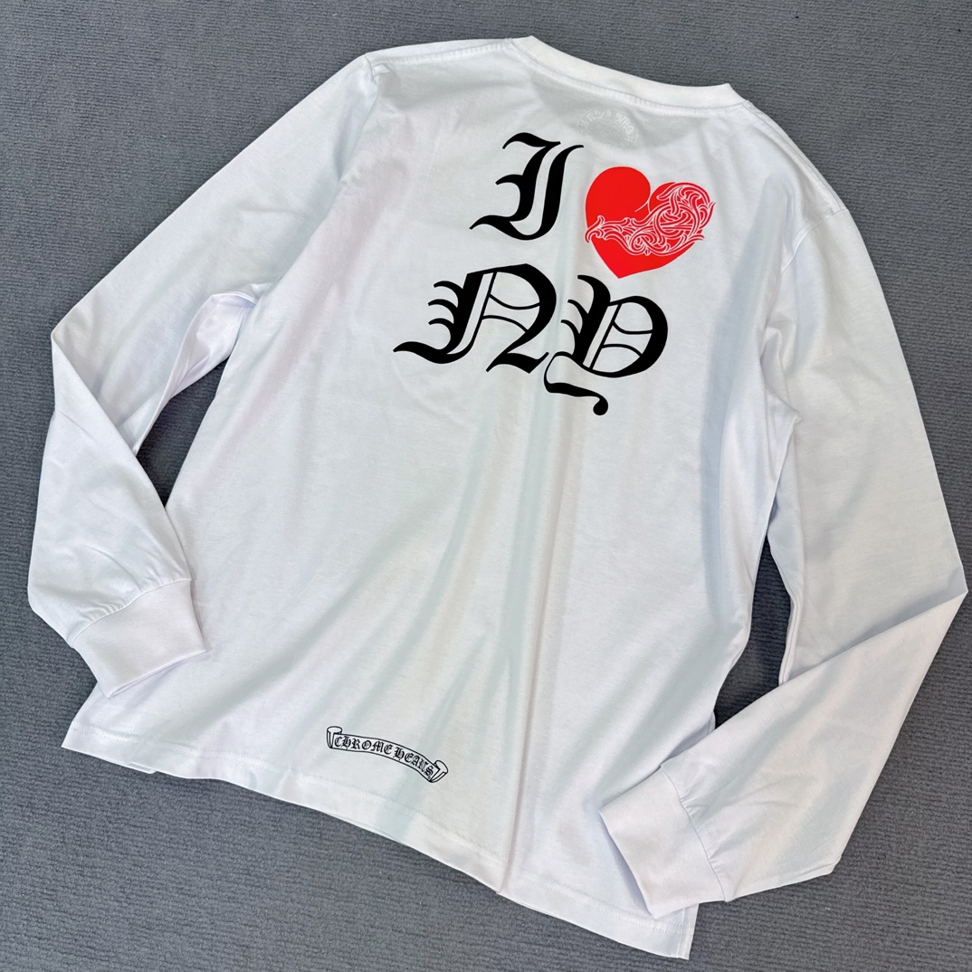 Chrome Hearts Limited Edition Long-Sleeve ShirtFurthermore, the fabric is custom-woven and dyed at 40% thread count (230g) for pure cotton, single-sided reactive dyeing. The entire garment features a hand-printed thermosetting ink, resulting in a s