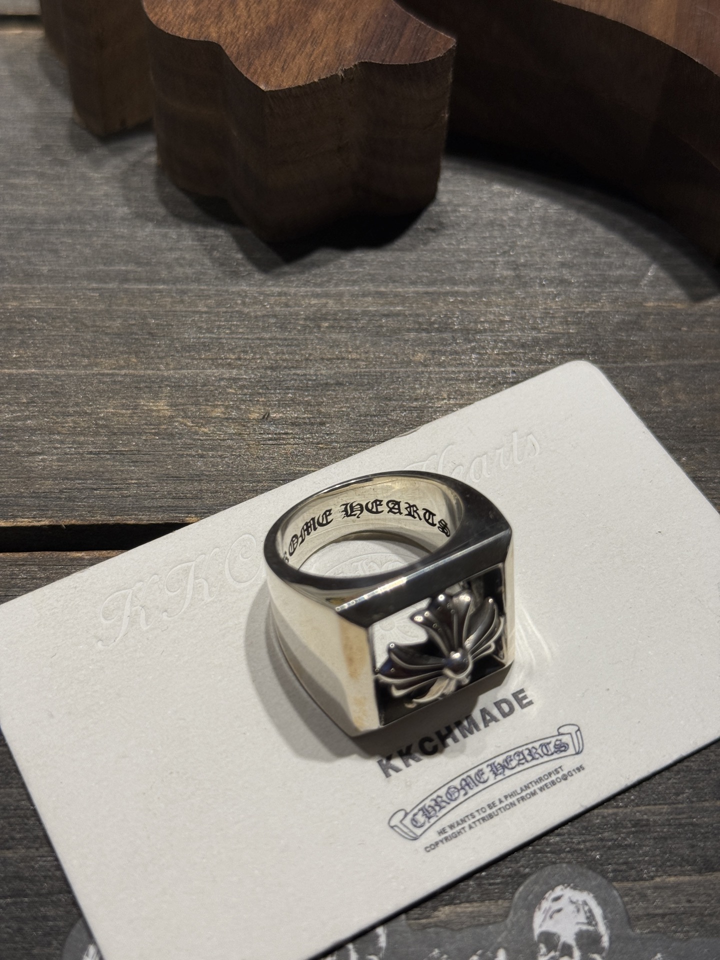 Openwork large cross flower ring, all sizes in stock.