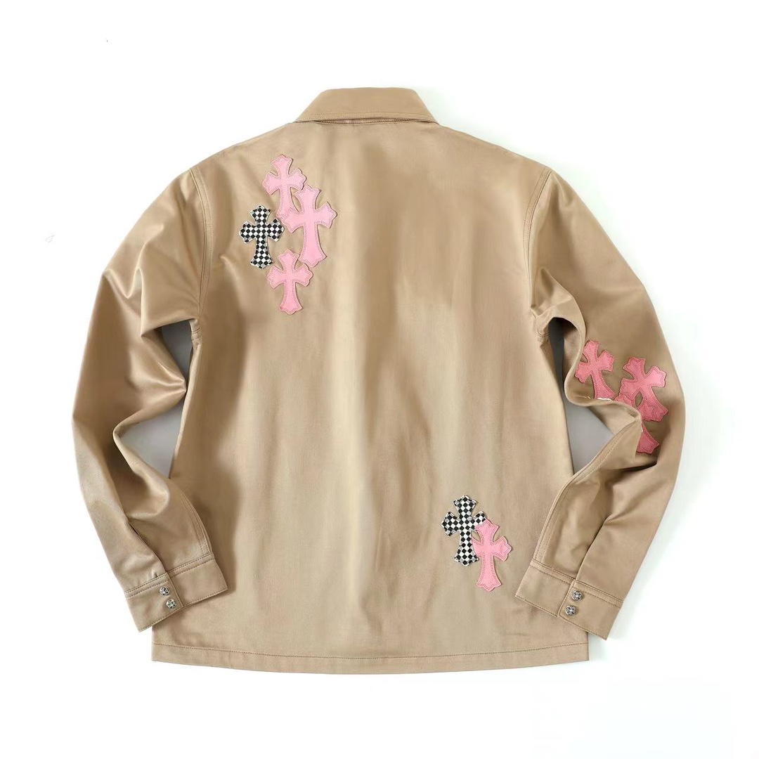 CH pink khaki checkered work jacket