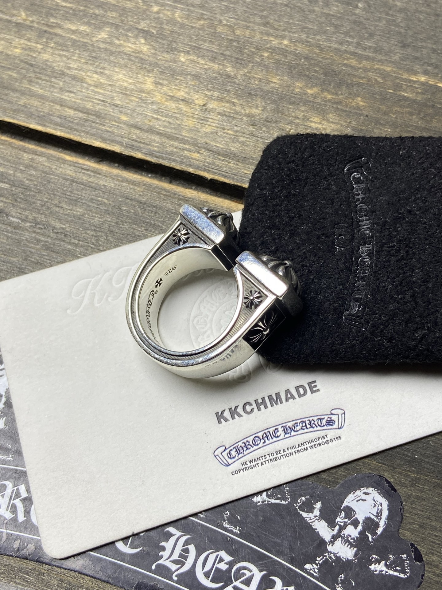 Customer order 🔝 Double flower cross open ring