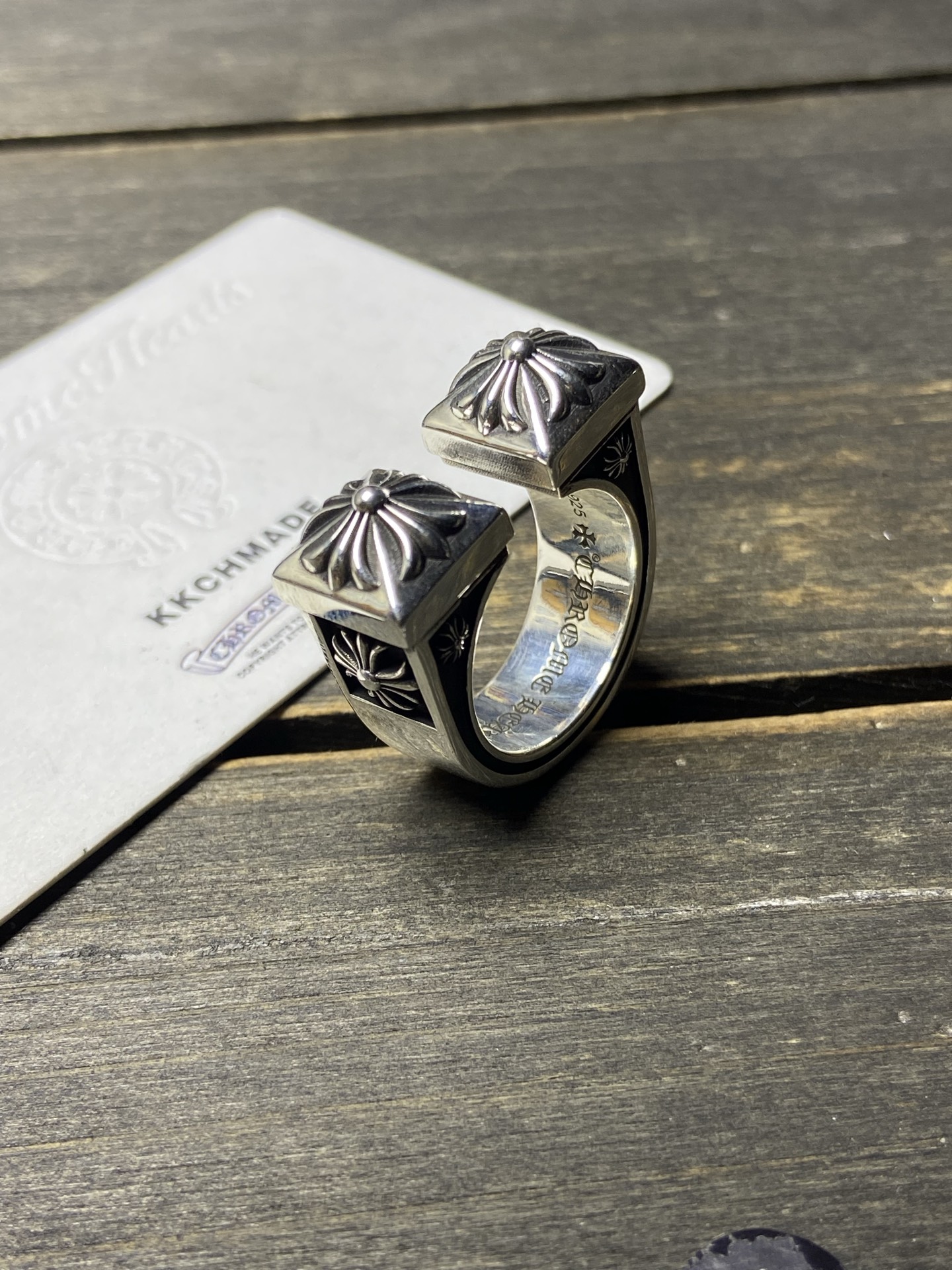 Customer order 🔝 Double flower cross open ring