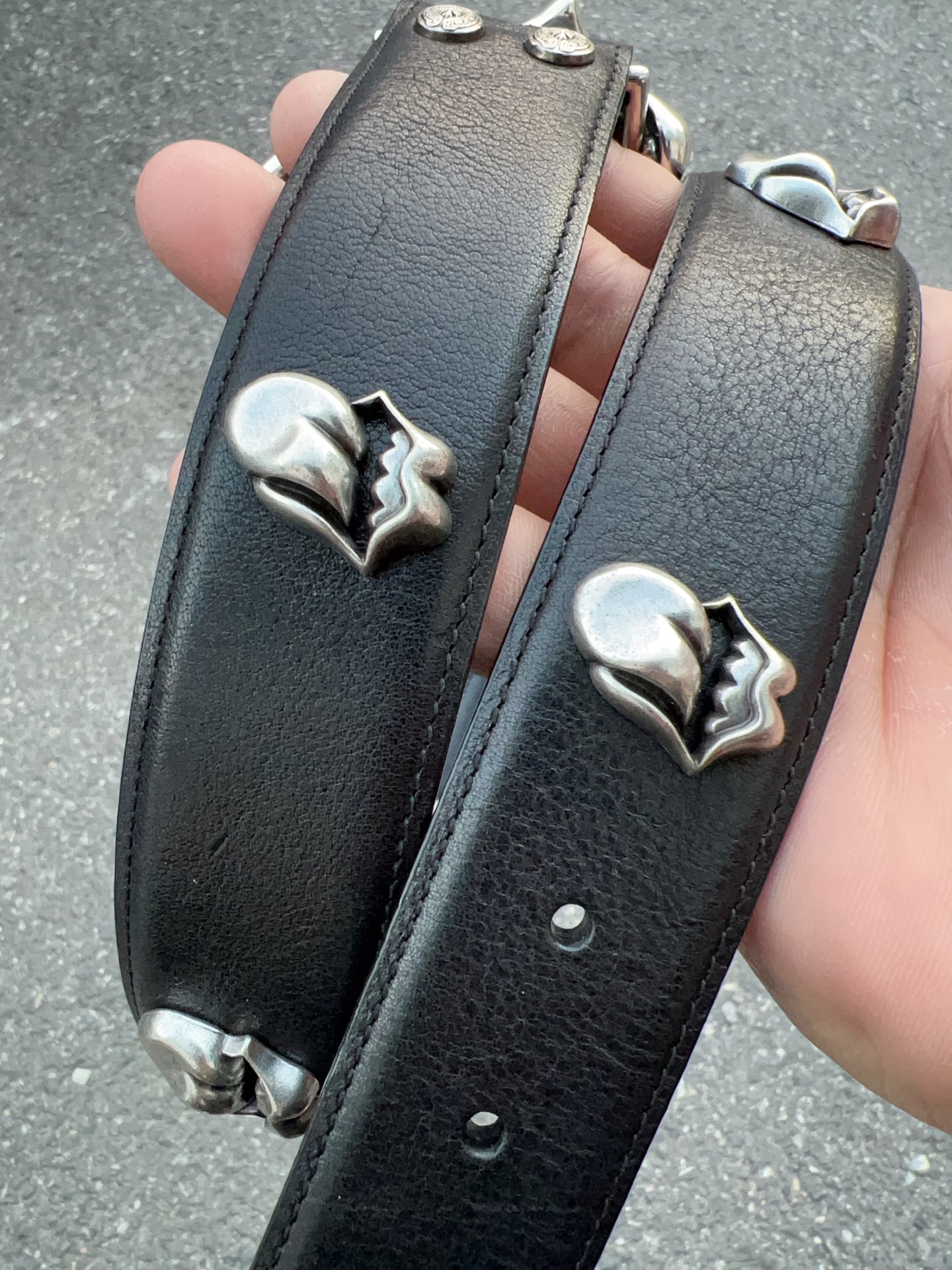 Chrome Hearts classic Rolling Stone tongue with Rolling Stone tongue belt