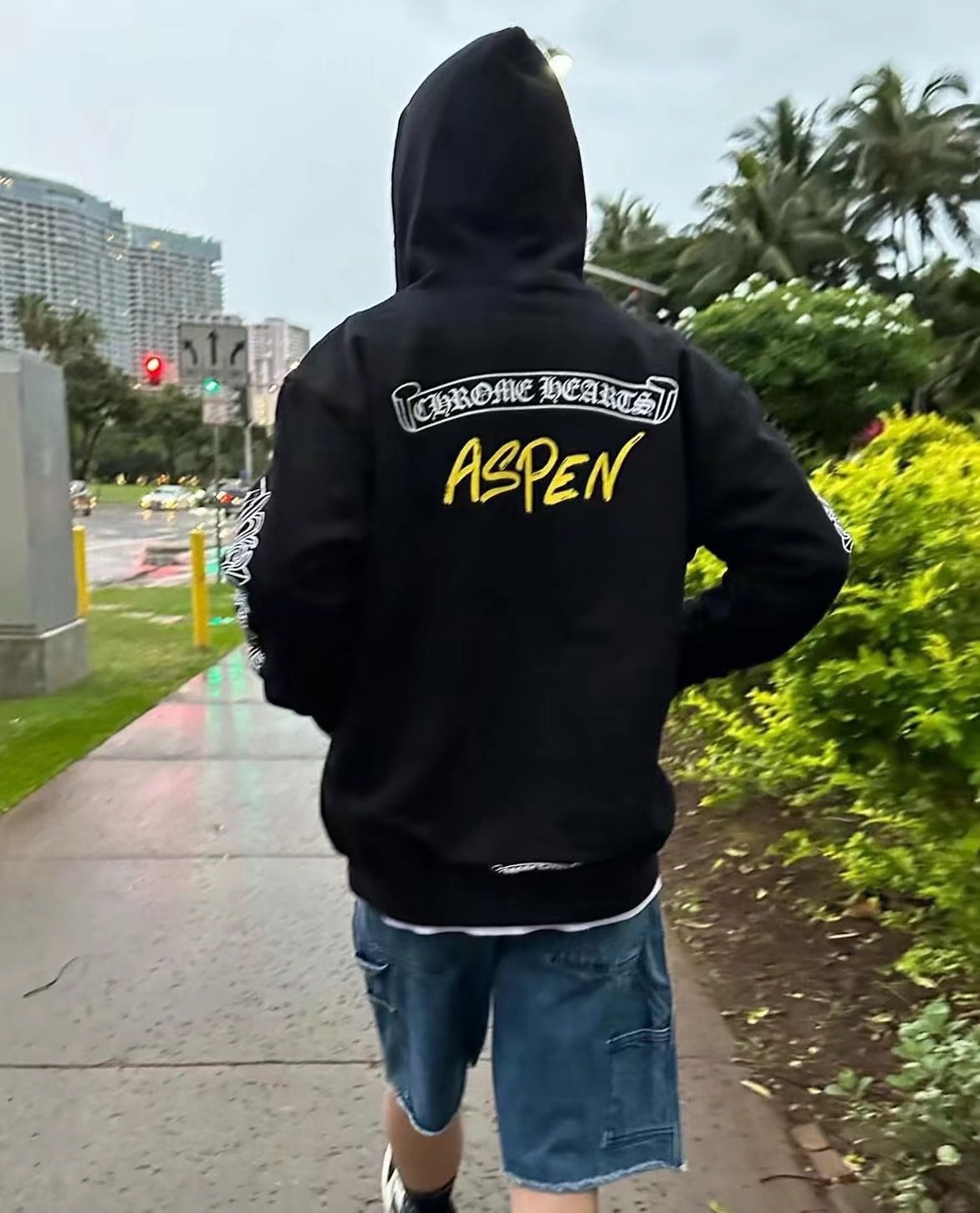 Chrome Hearts Aspen Limited Edition Graffiti Scroll Floral Sleeve Zipper HoodieSize: S M L XL