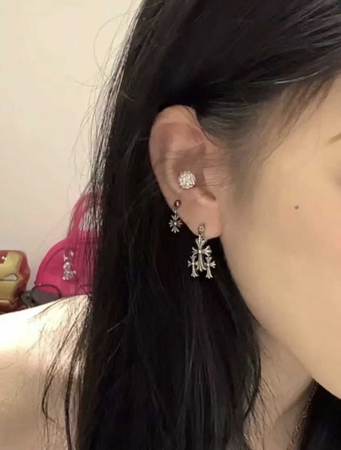 Chrome Hearts Cross Earrings