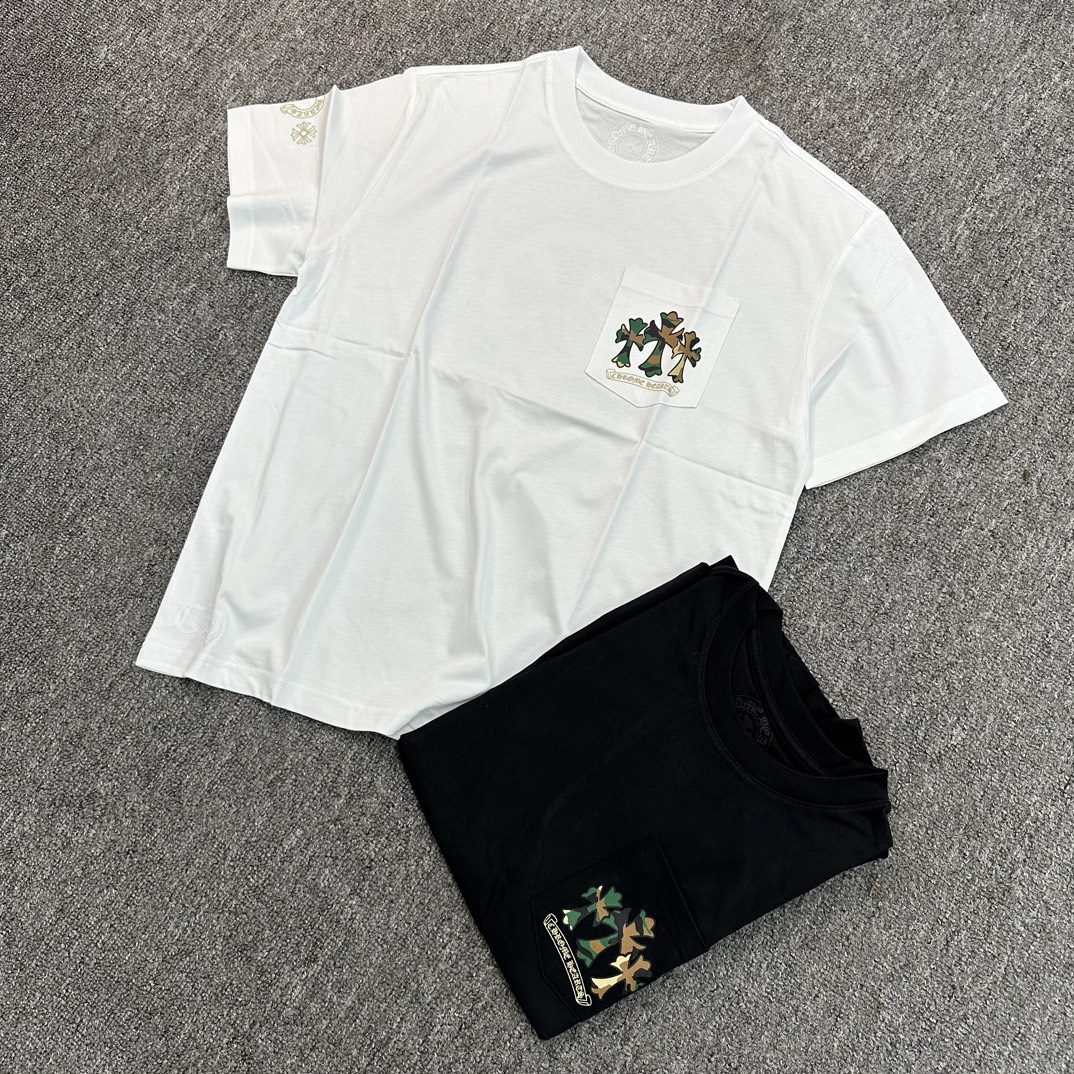 Chrome Hearts CH 23FW Camouflage Short-Sleeve T-ShirtFabric: 220g pure cotton, imported ink 3D printing, different from other versions on the market with incorrect color matching. Bulk stock available for immediate shipment.Sizes: S M L XL