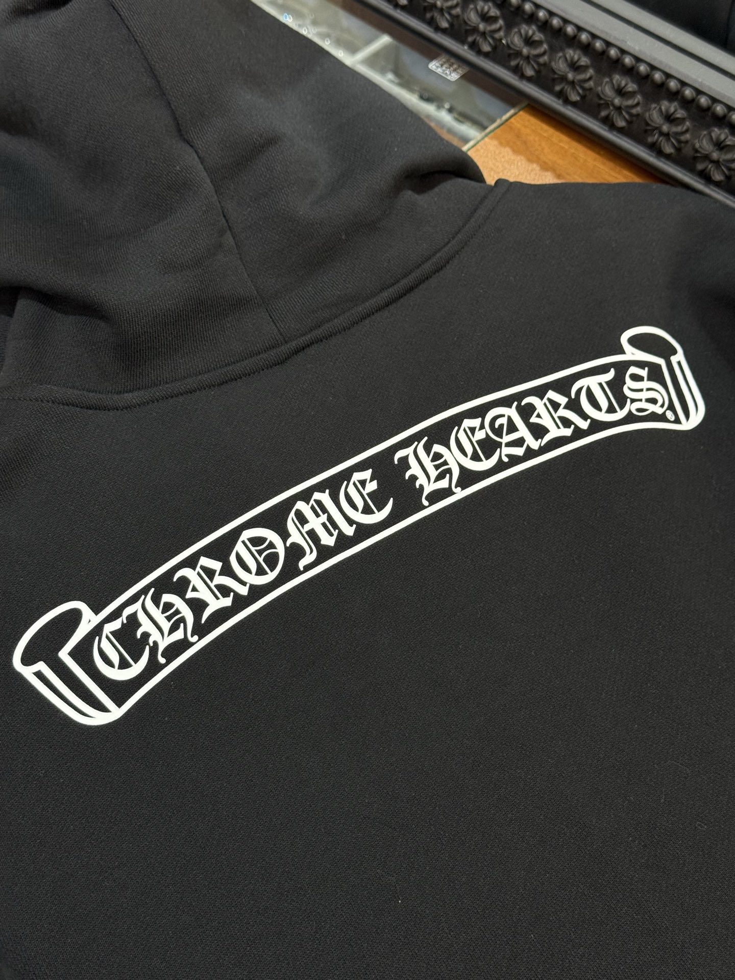 Chrome Hearts Black Zip-Up Jacket with Sanskrit LogoSize: S M L XL