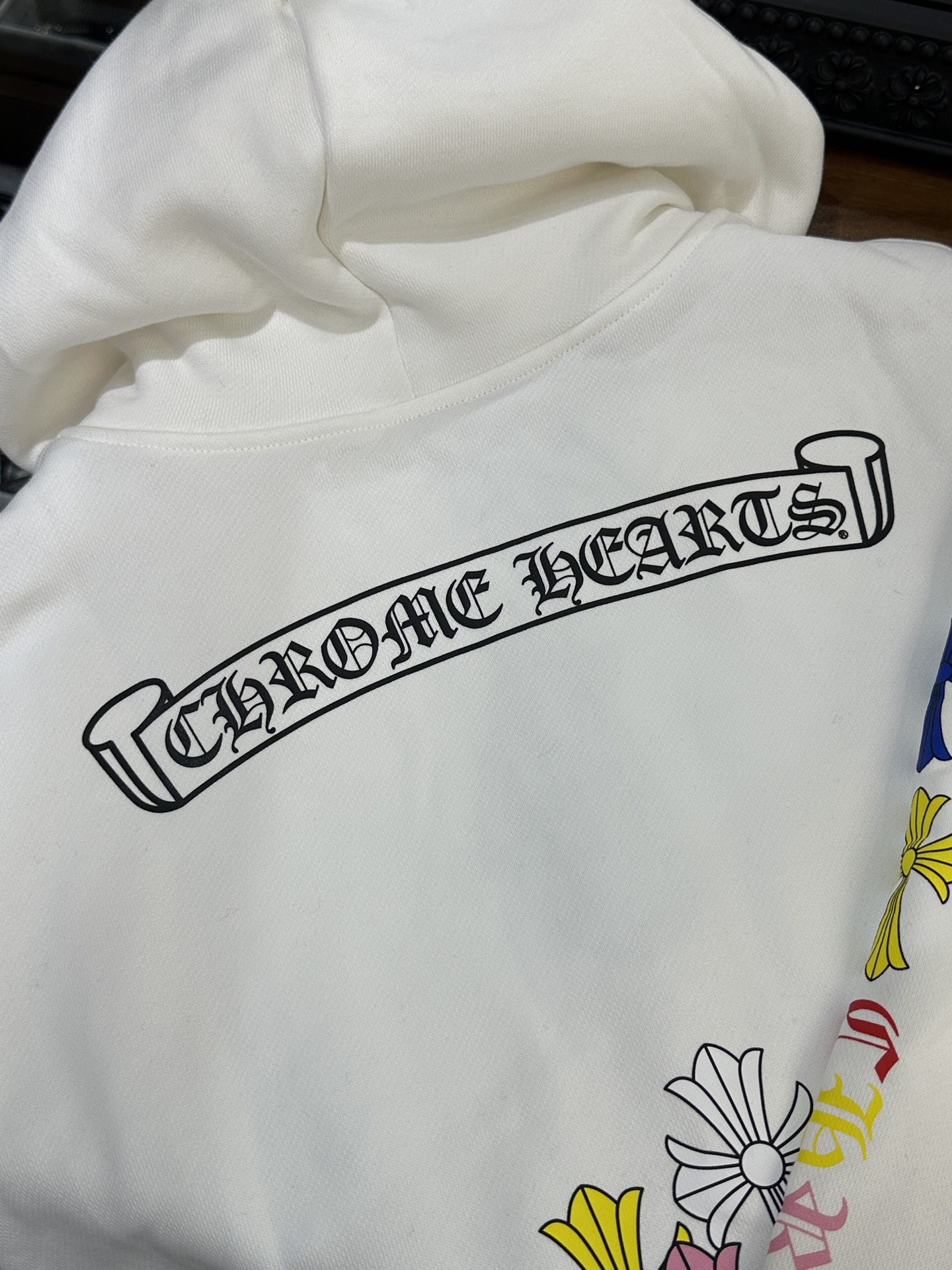 Chrome Hearts Rainbow Phantom Cross White Zip-Up HoodieSize: S M L XL