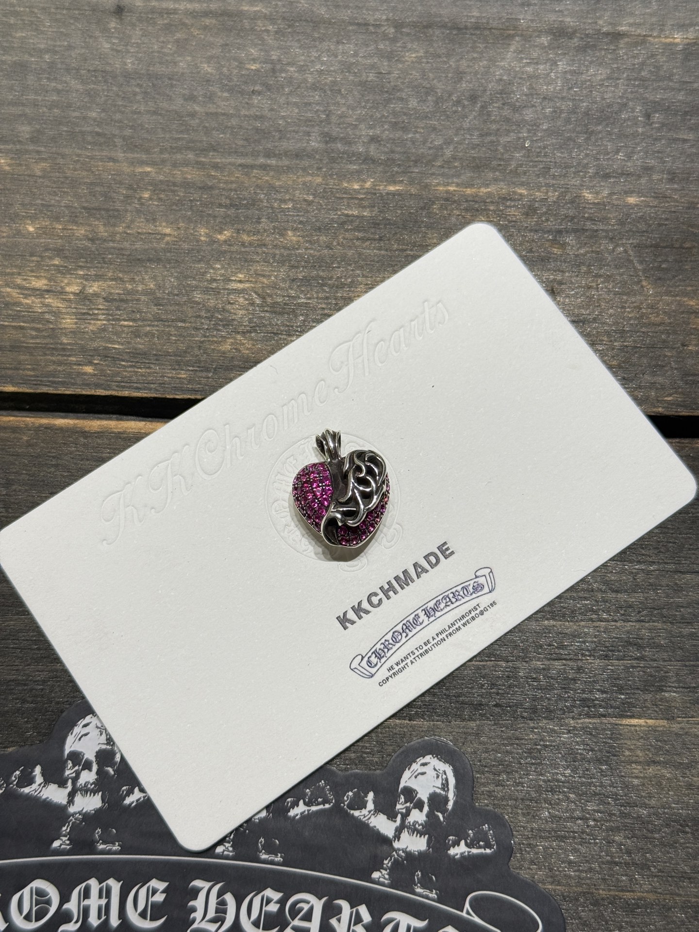 Customer order 🔝 Red diamond heart vine pendant