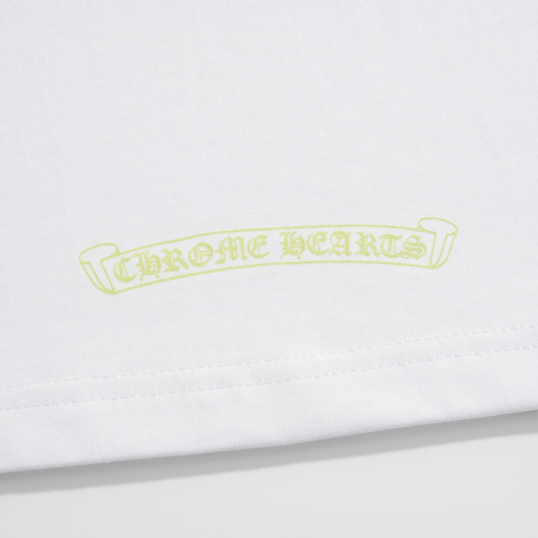 CH Chrome Hearts Fluorescent Letter Sanskrit Long-Sleeve T-ShirtCustom-made comfortable cotton fabric, chest pocket design, fluorescent Sanskrit print on the collar and sleevesSizes S-XL