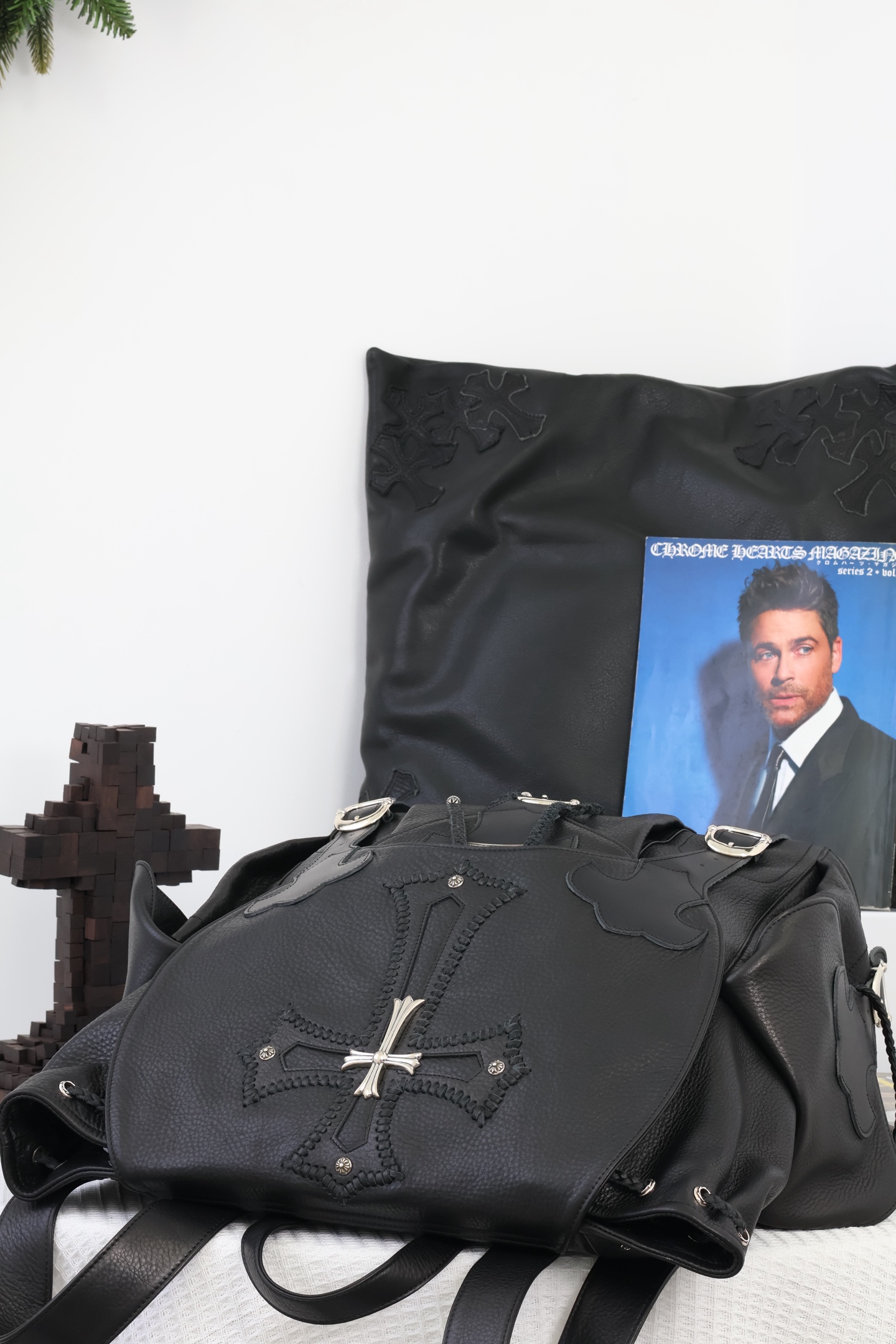 CH Backpack Cross Large Cross Woven Leather Backpack