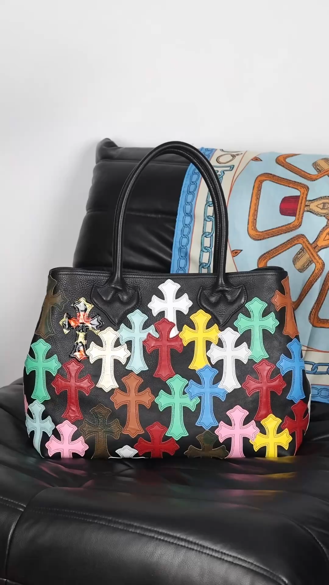 CH Tote Colored Leather Cross Diaper Bag Shopping Bag