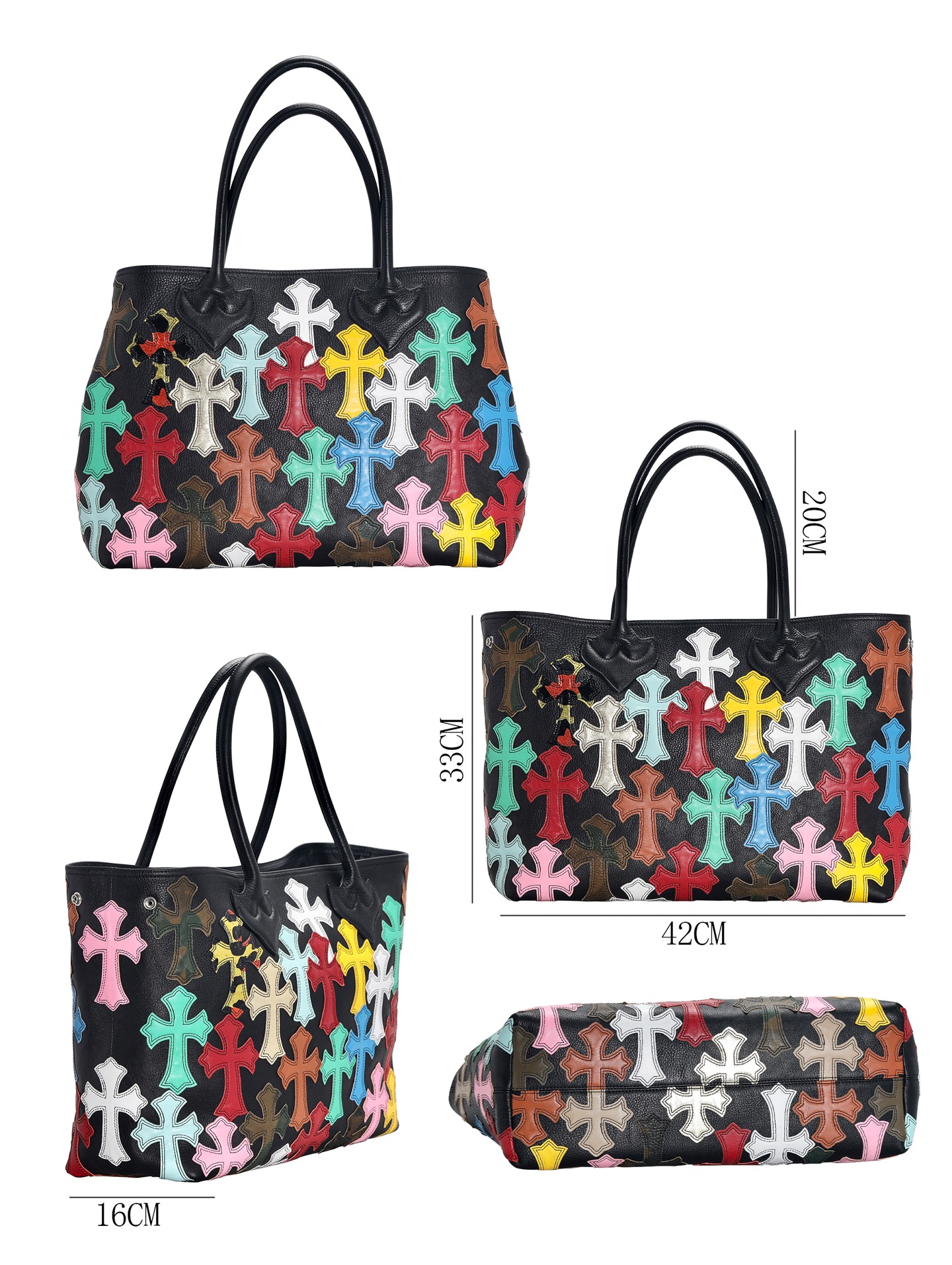 CH Tote Colored Leather Cross Diaper Bag Shopping Bag