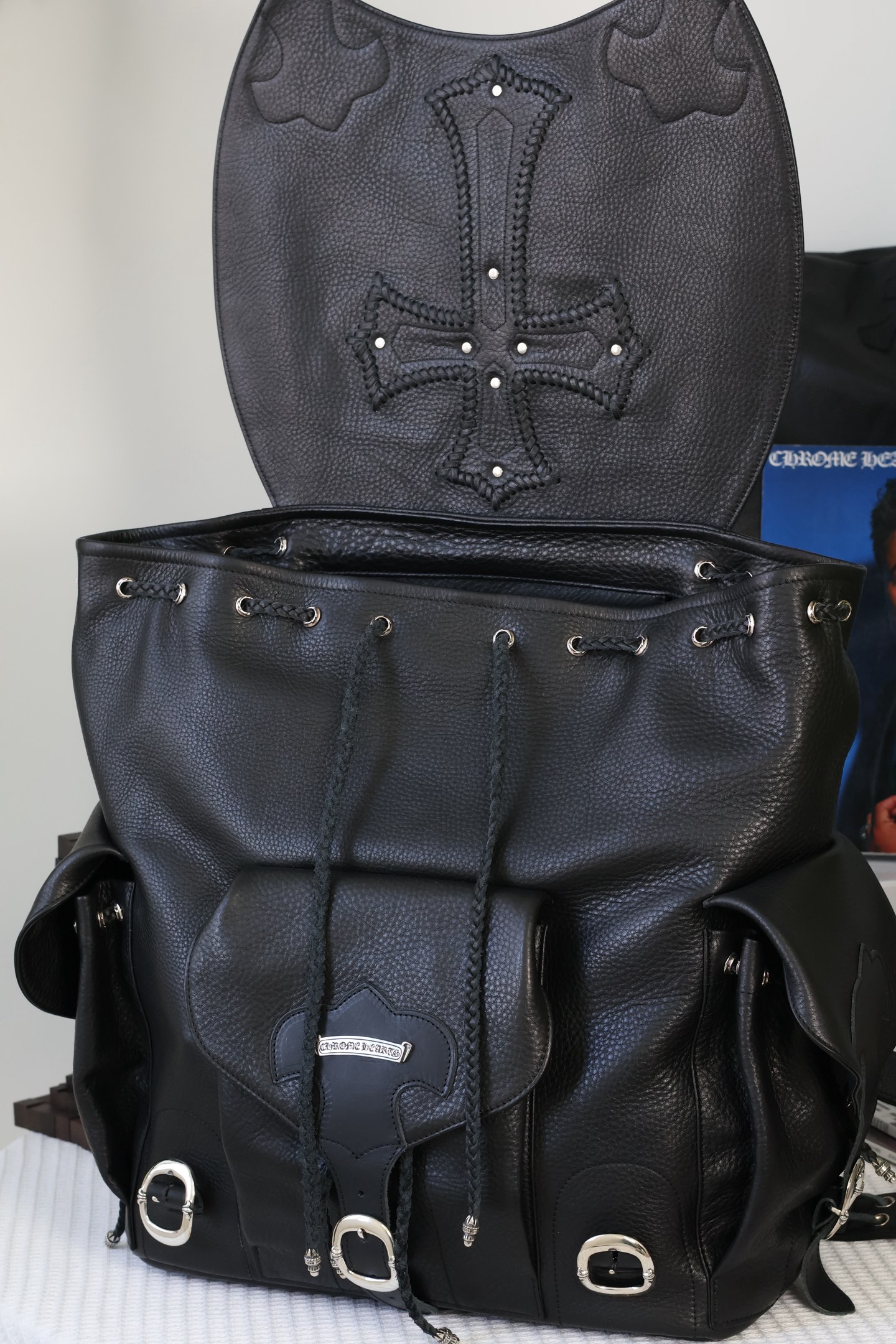CH Backpack Cross Large Cross Woven Leather Backpack