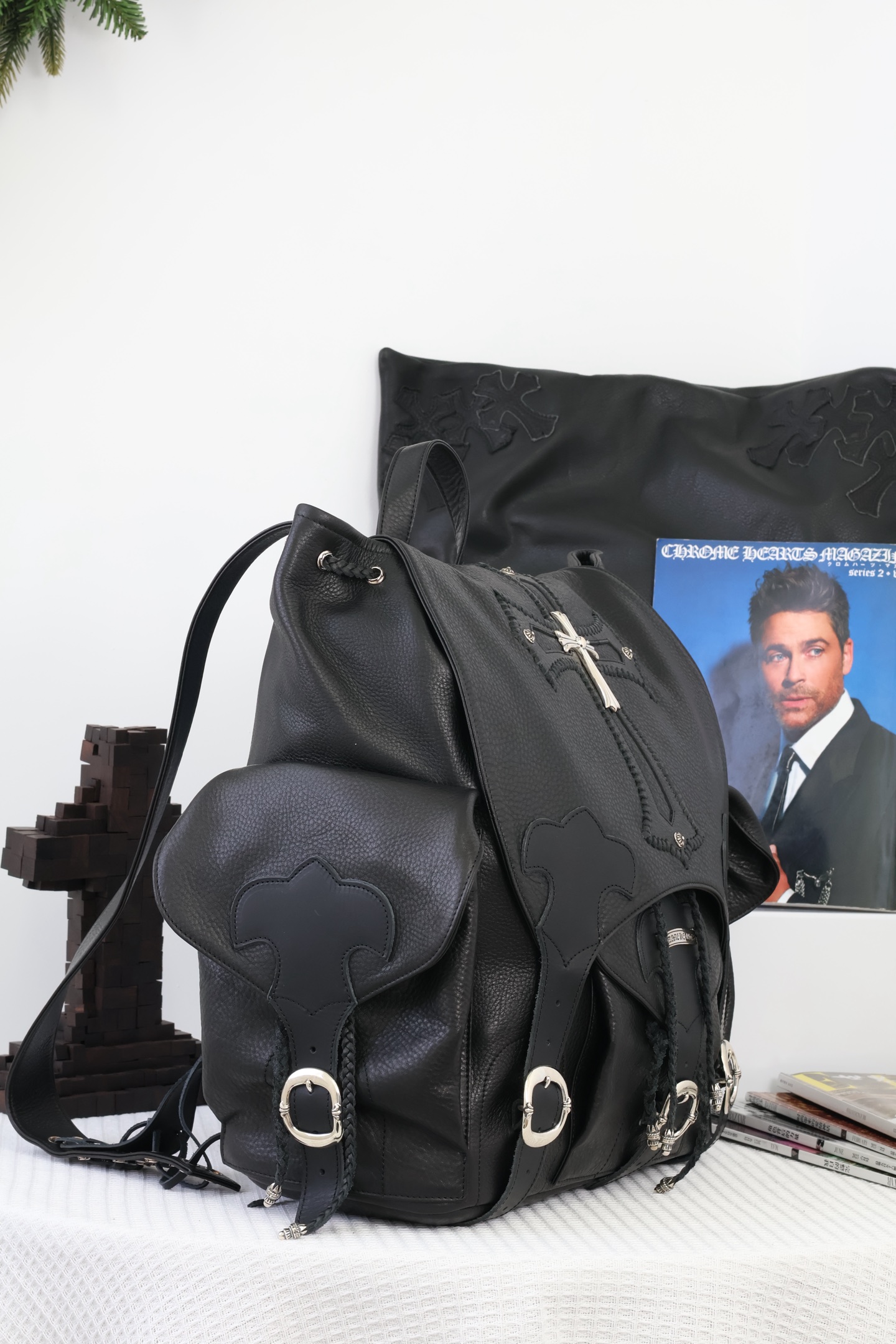 CH Backpack Cross Large Cross Woven Leather Backpack