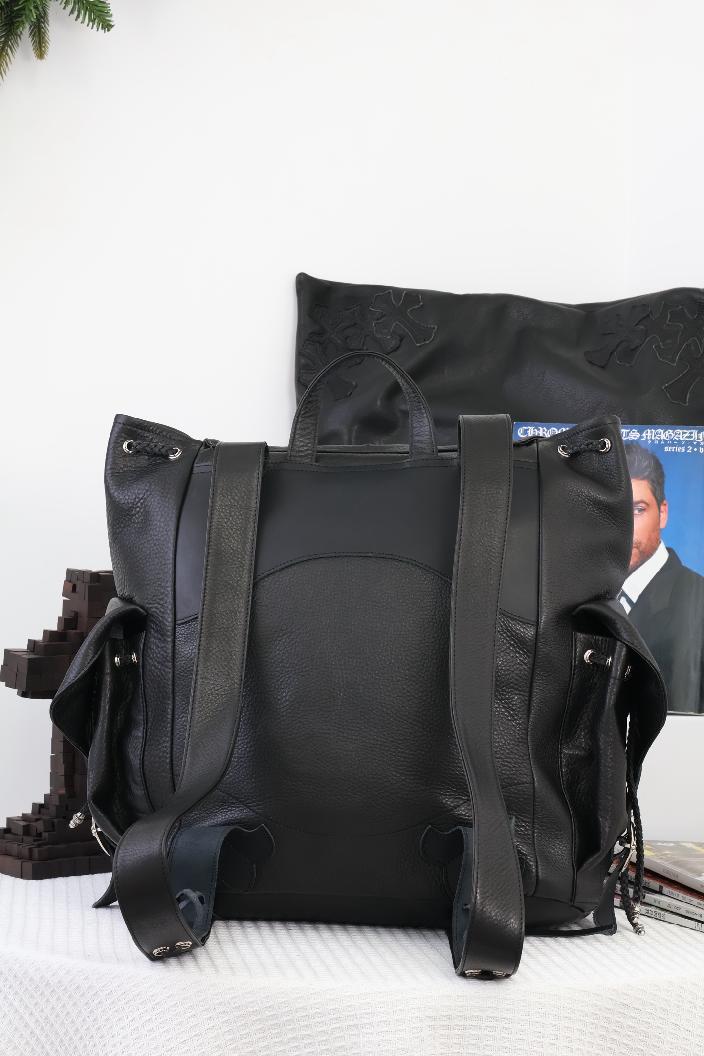 CH Backpack Cross Large Cross Woven Leather Backpack