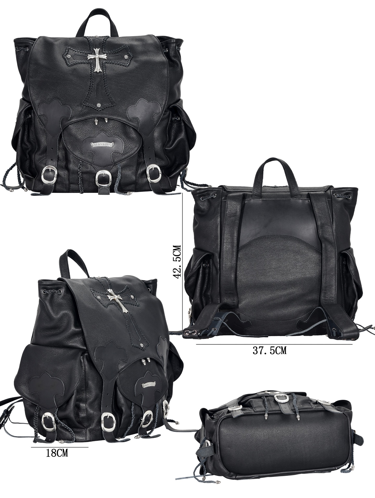 CH Backpack Cross Large Cross Woven Leather Backpack
