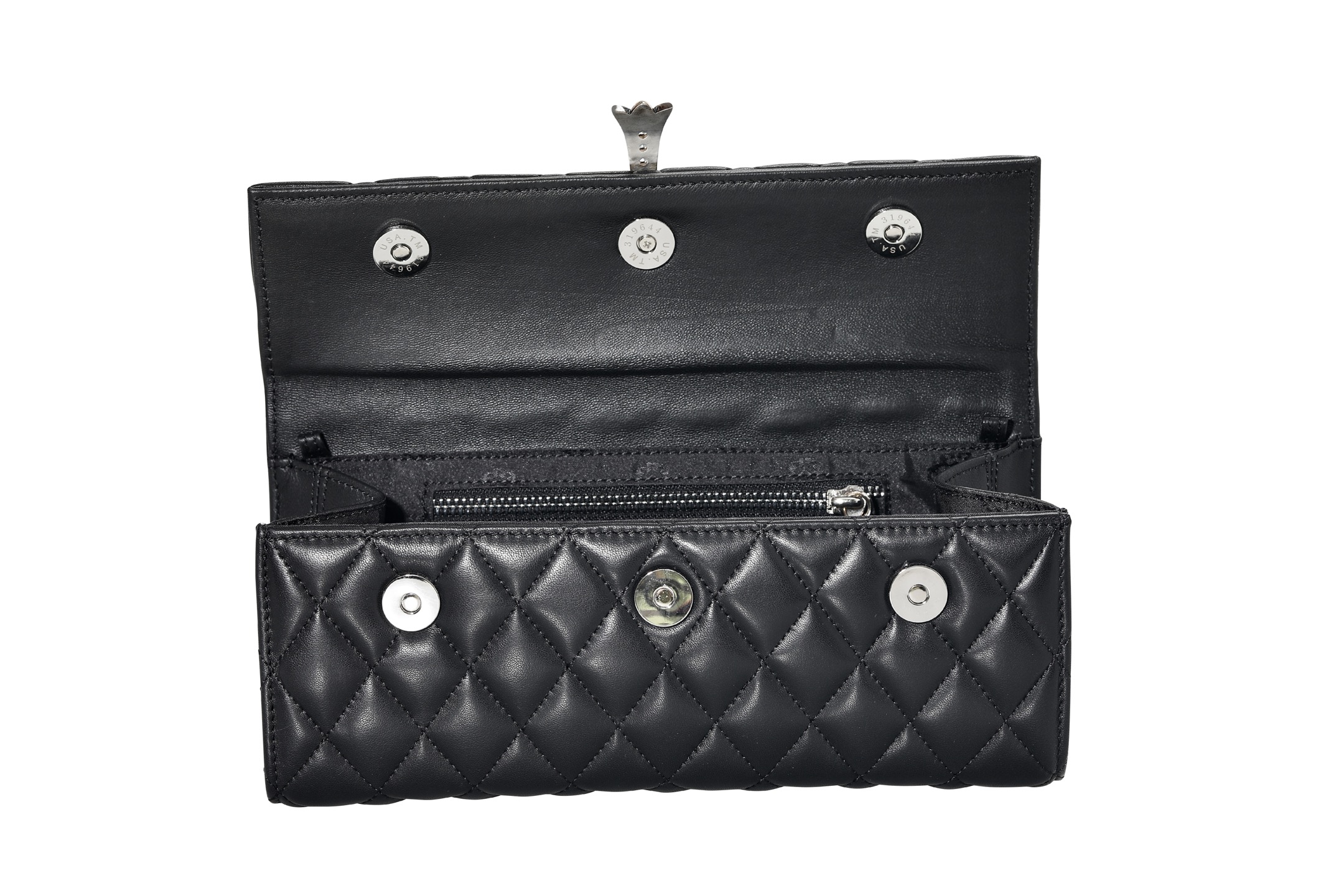 CH Diamond-Studded Cross Quilted Evening Clutch