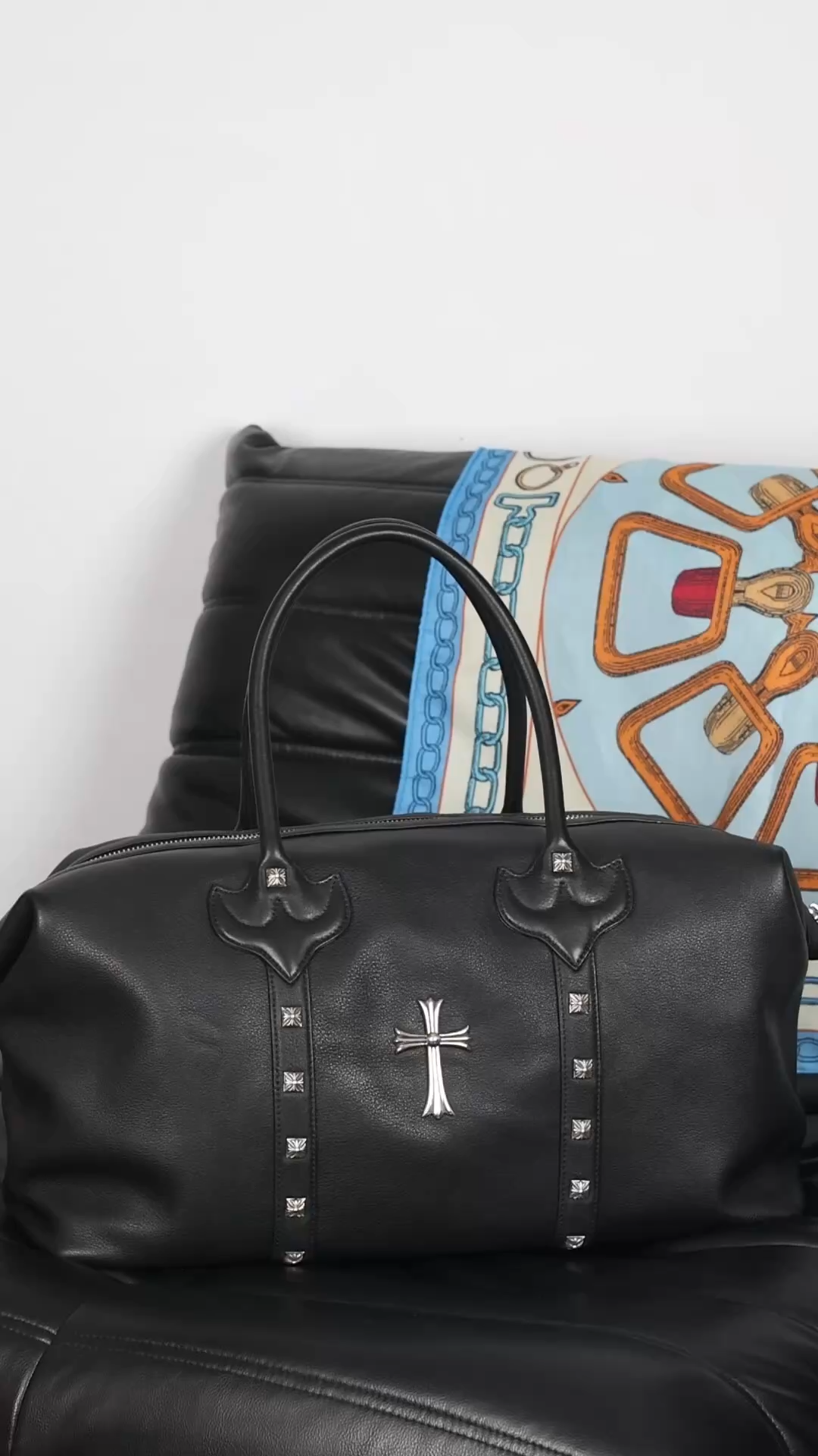 CH Square Bag Cross Travel Bag • Portable, double zipper pulls, button closure, hand-carry style, extra-large capacity, perfect for short trips.