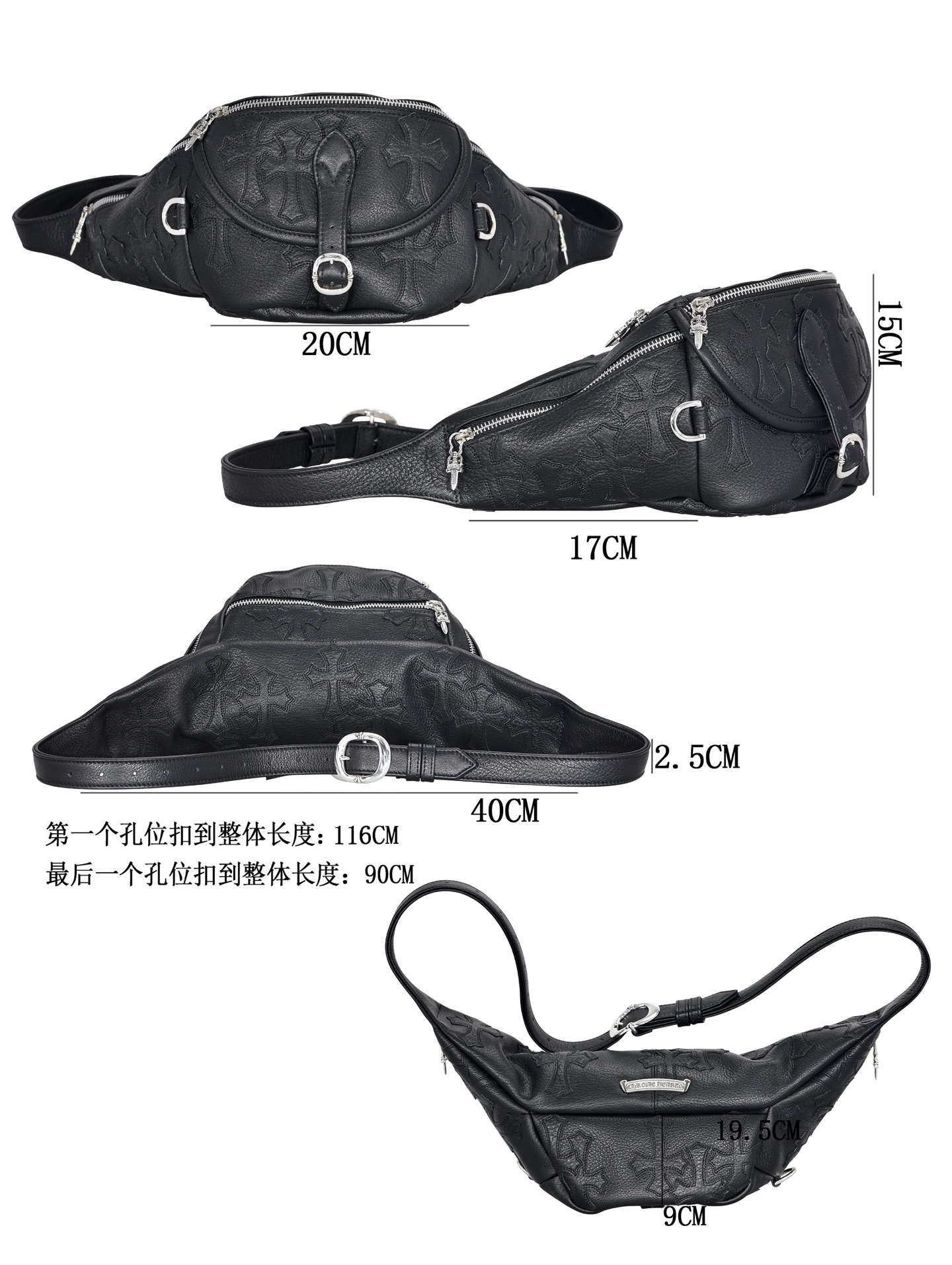 CH_ Snat Pack Black Cross Medium Waist Bag/Crossbody Bag