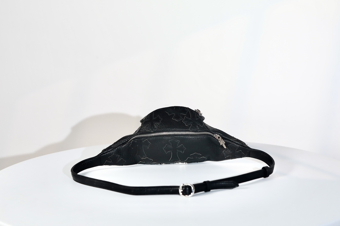 CH｜Black Cross Cross Waist Bag, Crossbody Bag, Chest Bag