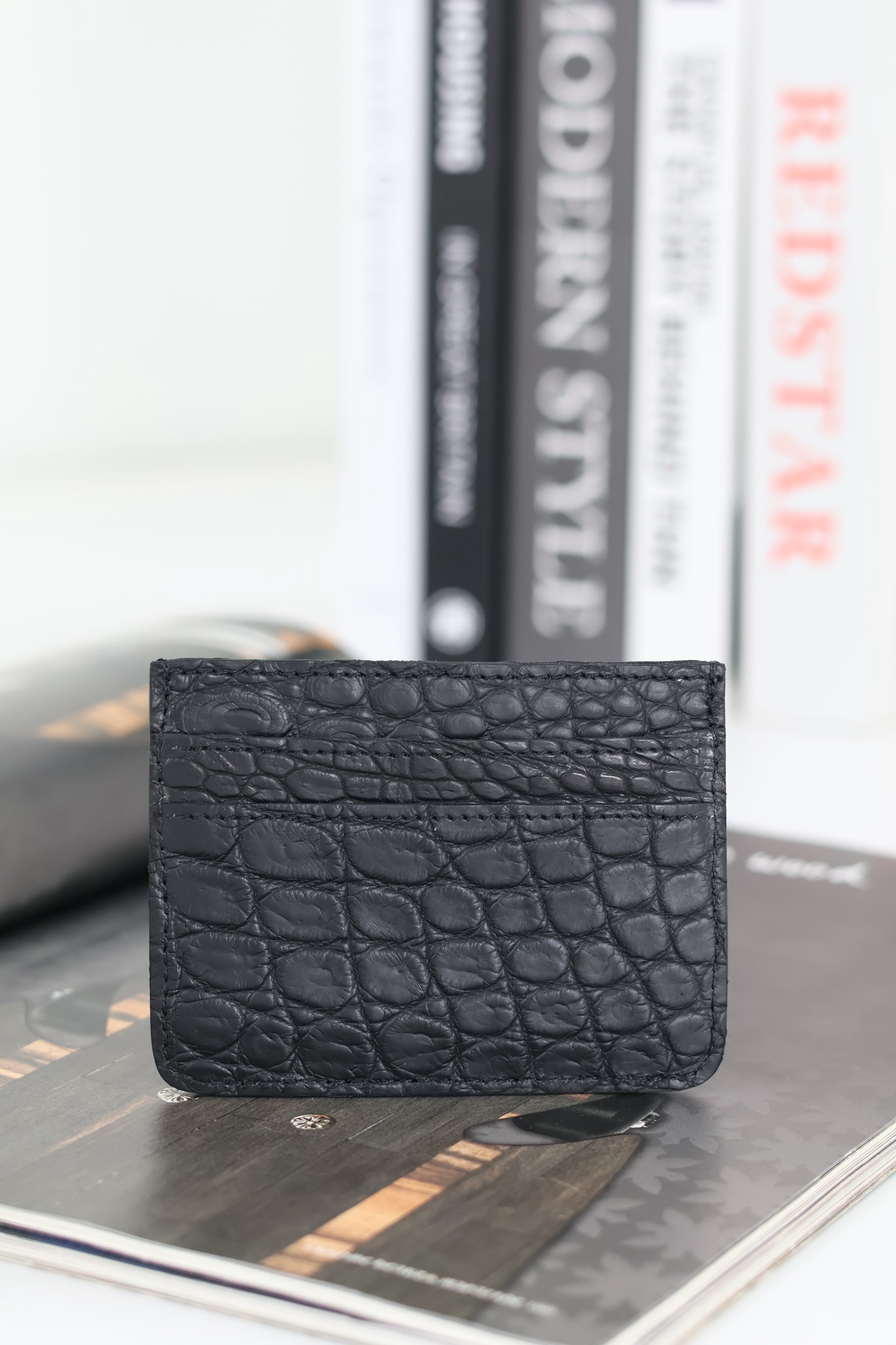 CH Crocodile leather card holder