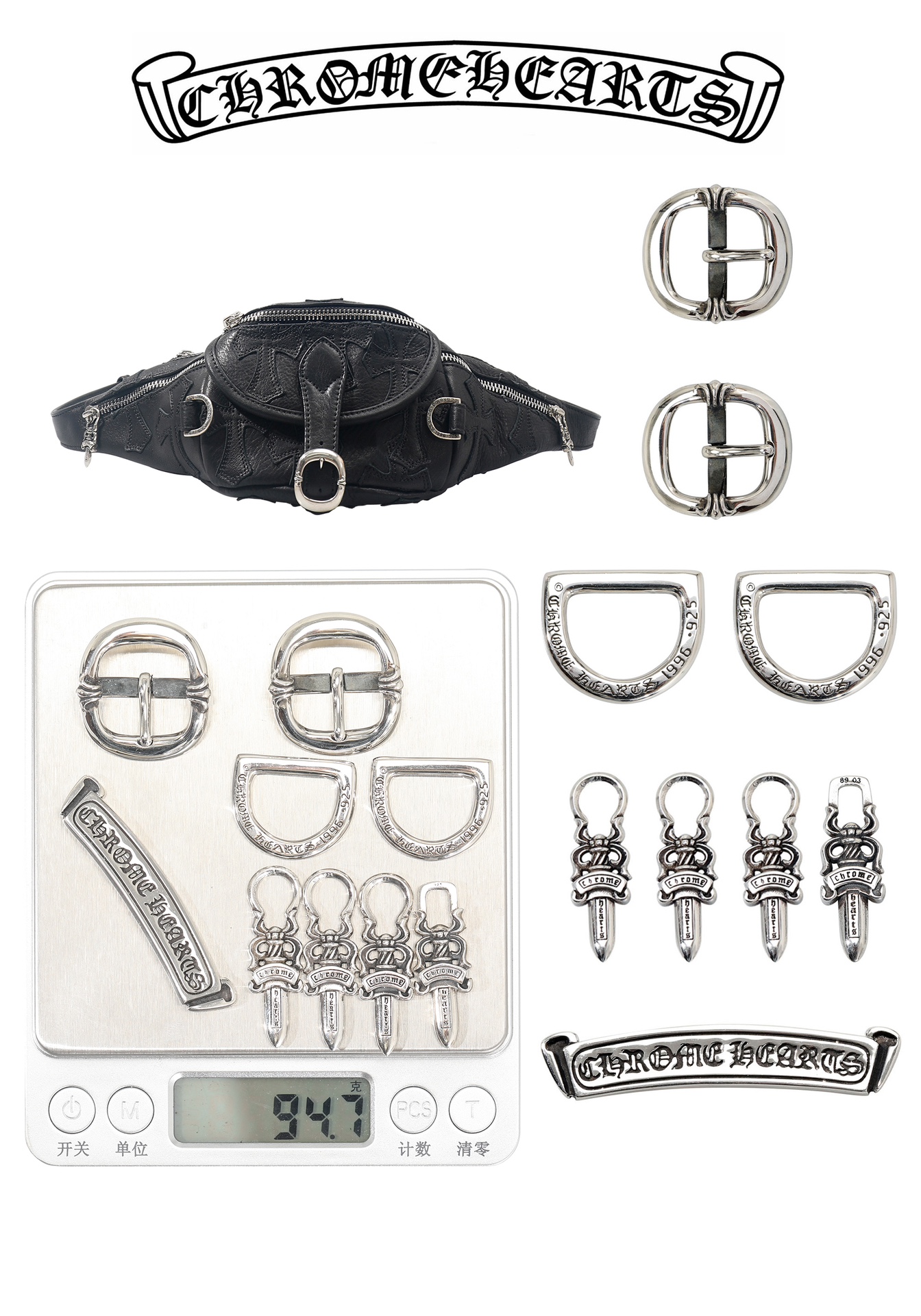 CH｜Black Cross Cross Waist Bag, Crossbody Bag, Chest Bag