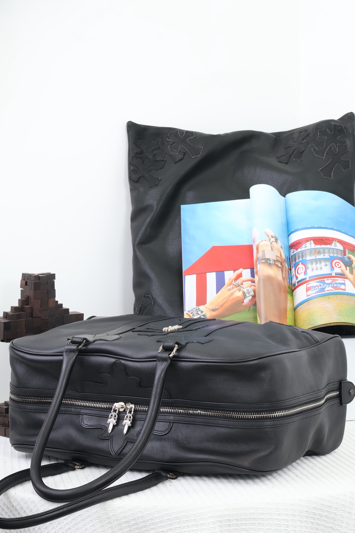 CH Weekender bag with cross design and flame pattern